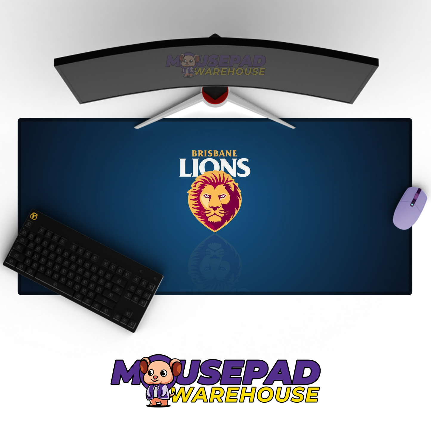 Brisbane Lions V2 Mousepad Deskmat Mockup