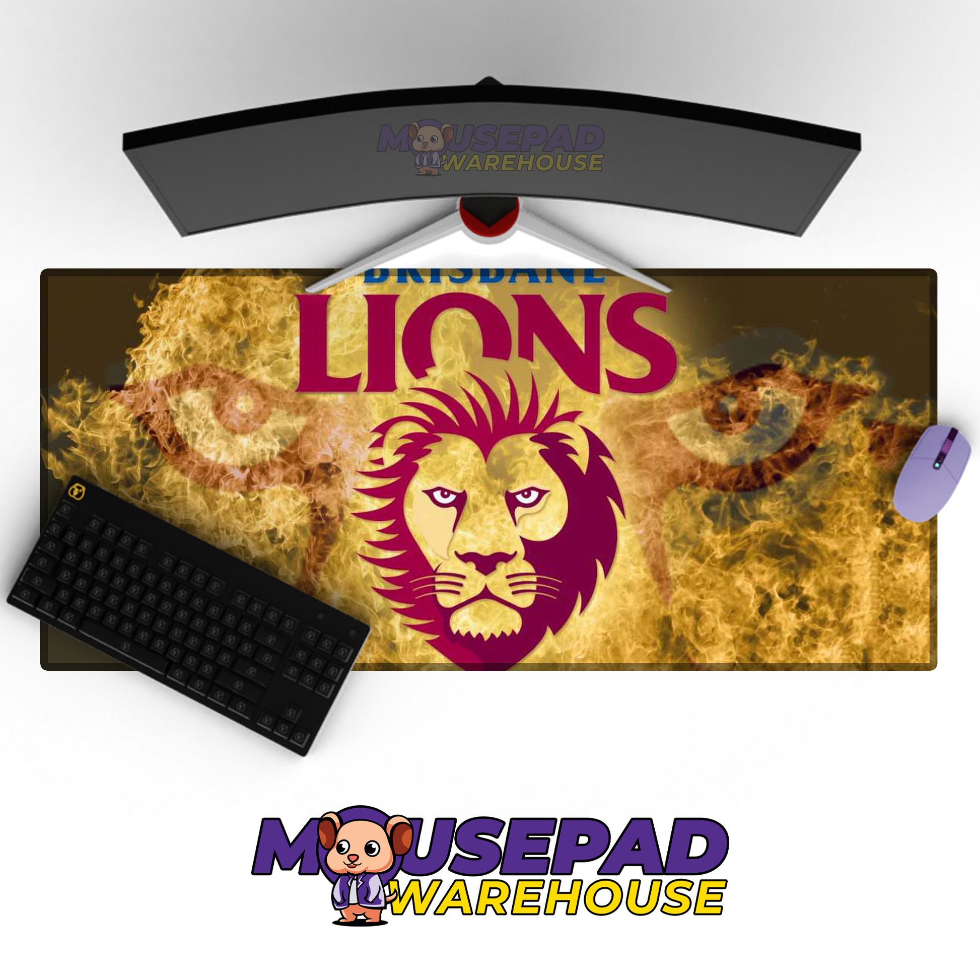 Brisbane Lions V3 Mousepad Deskmat Mockup