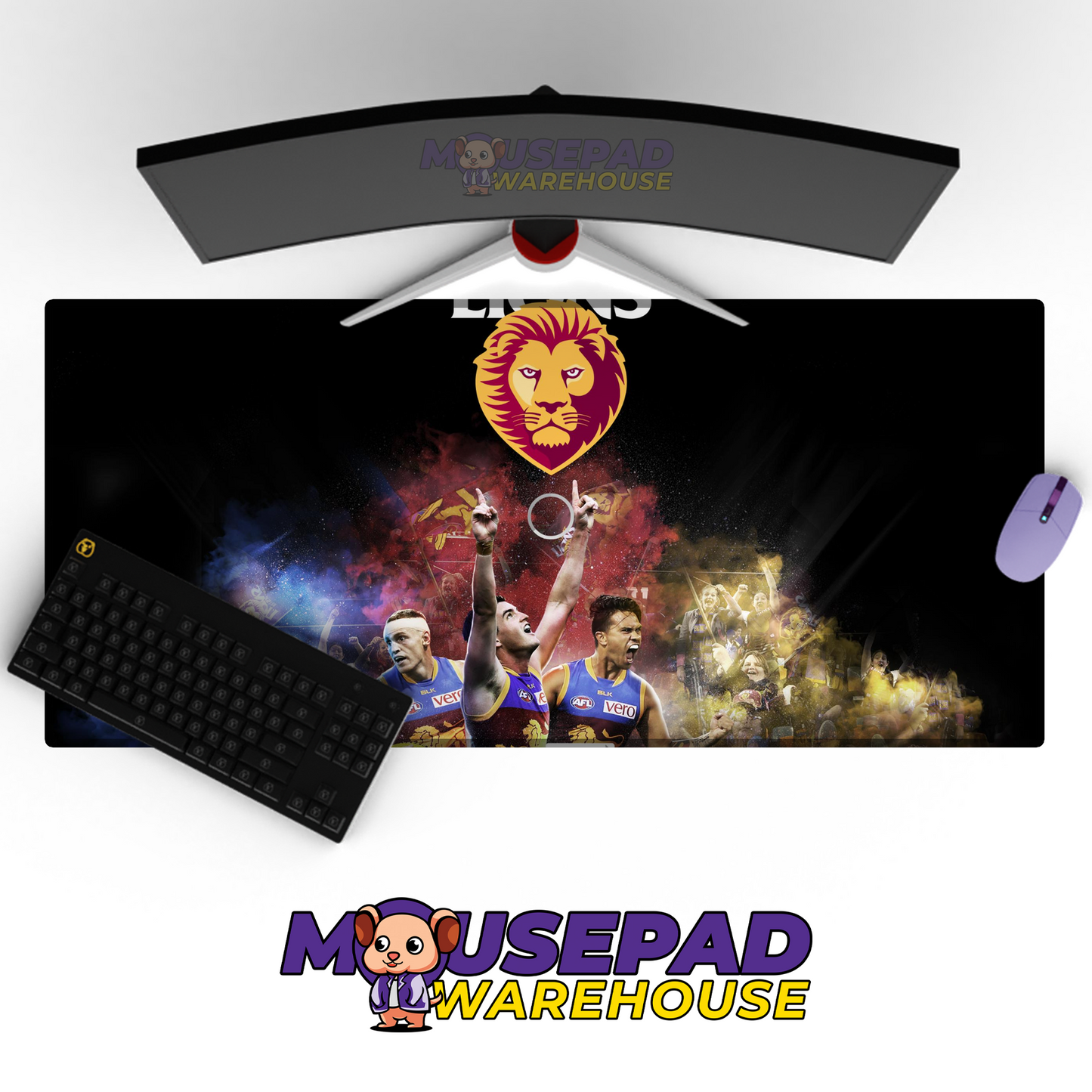 Brisbane Lions V5 Mousepad Deskmat Mockup