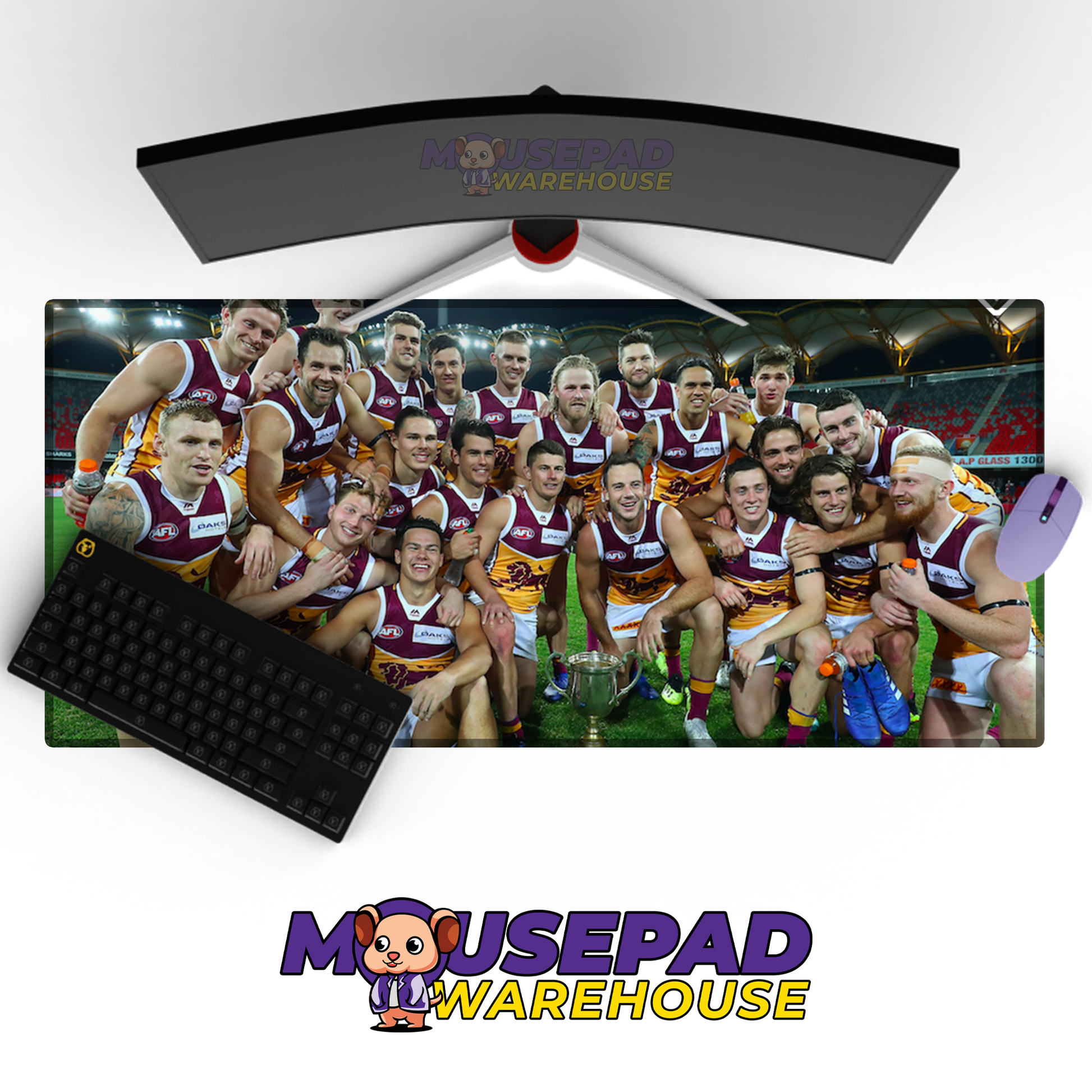 Brisbane Lions V6 Mousepad Deskmat Mockup
