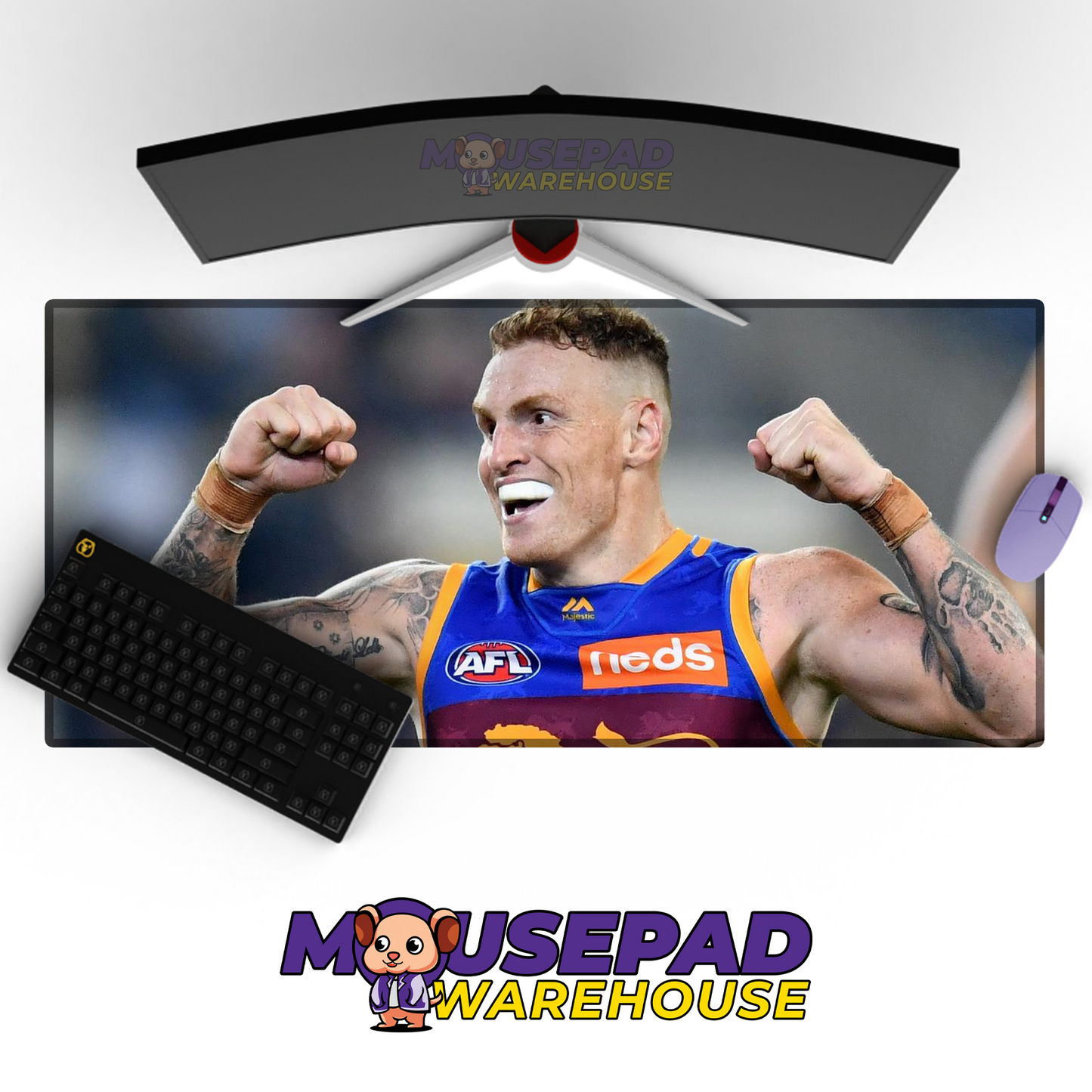 Brisbane Lions V7 Mousepad Deskmat Mockup