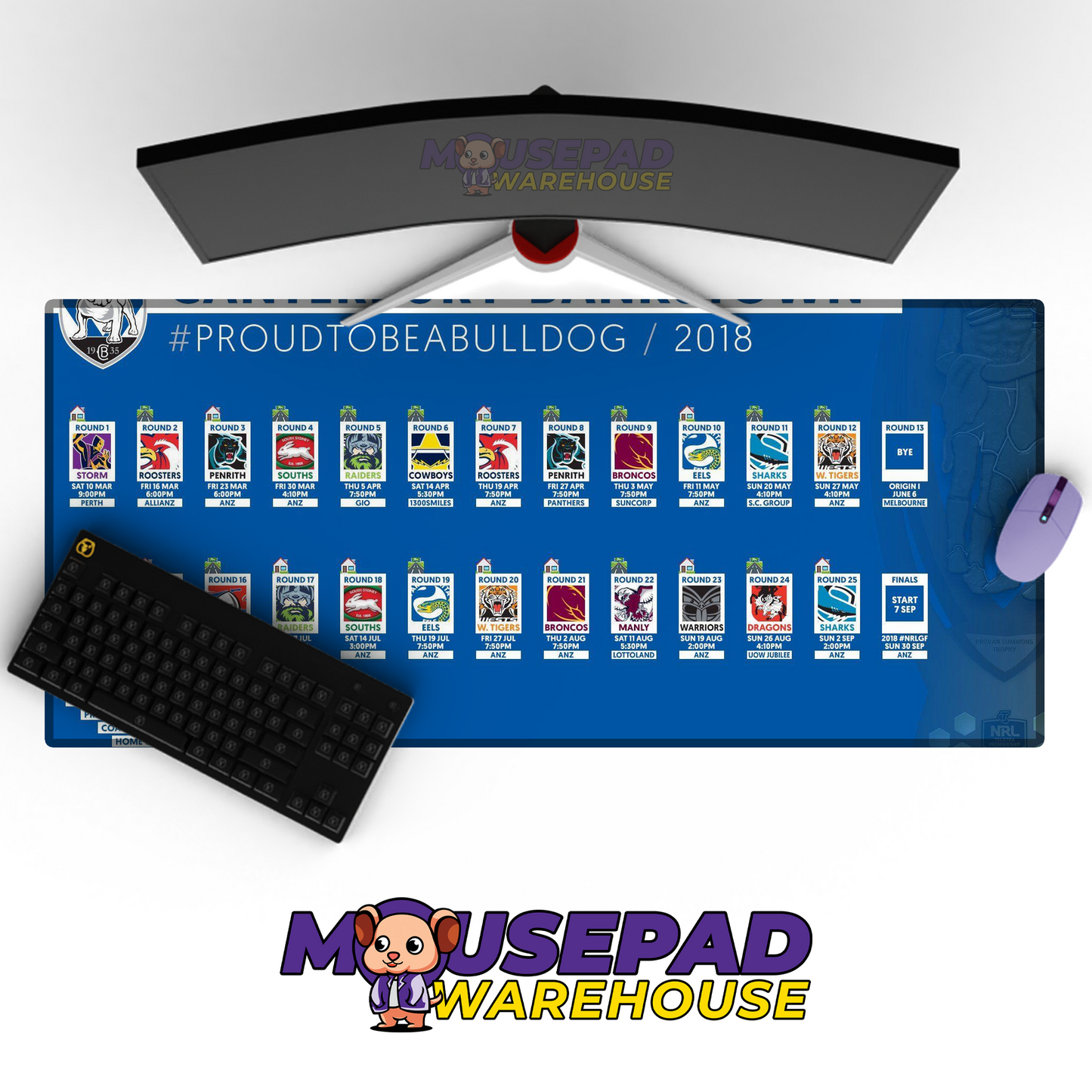 Canterbury Bulldogs V11 Mousepad Deskmat Mockup