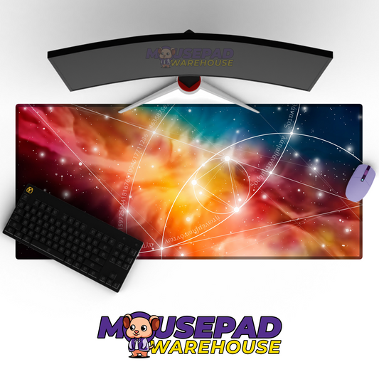 Celestial Drift Cosmic Space Art Desk Mat Mockup