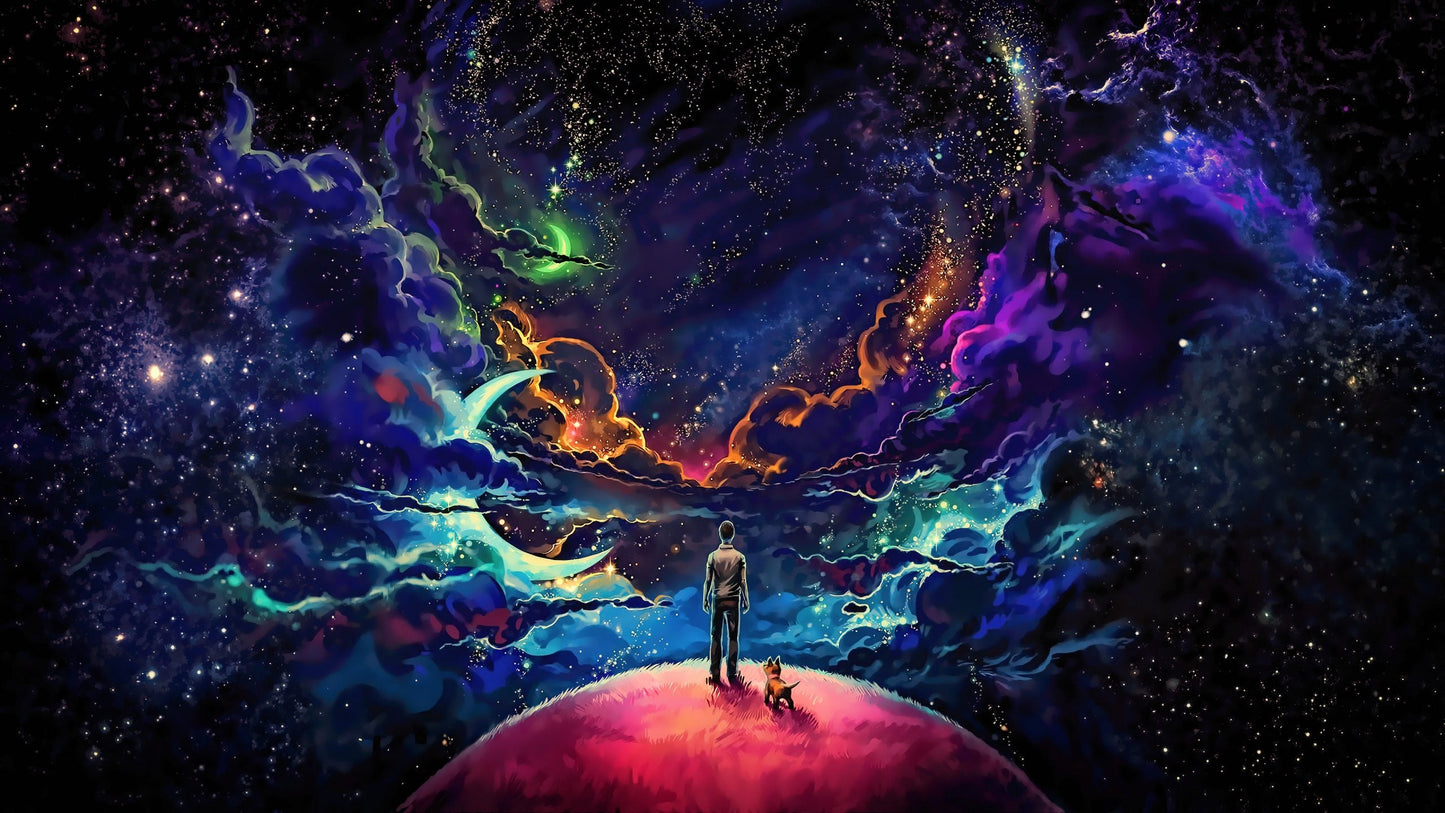 Celestial Echo Starfield Desk Mat