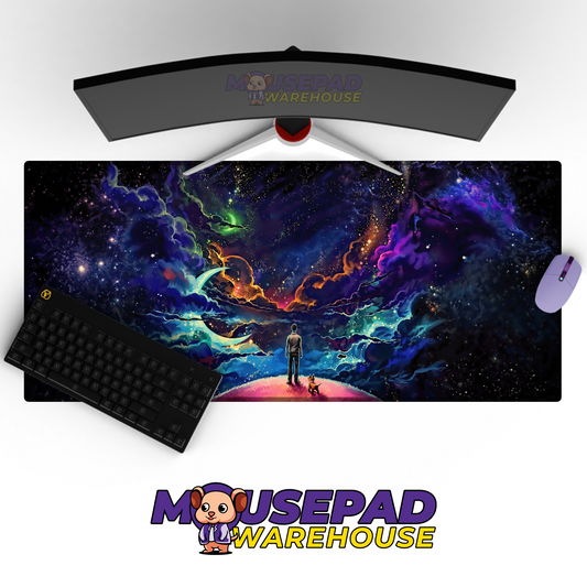 Celestial Echo Starfield Desk Mat Mockup