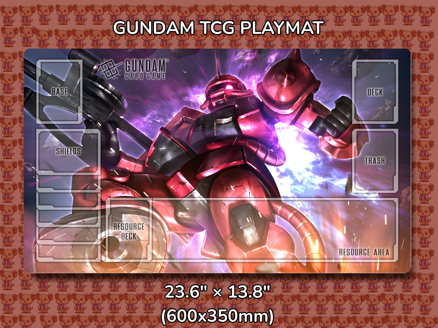 Char Zaku 2 Gundam TCG Playmat Mockup