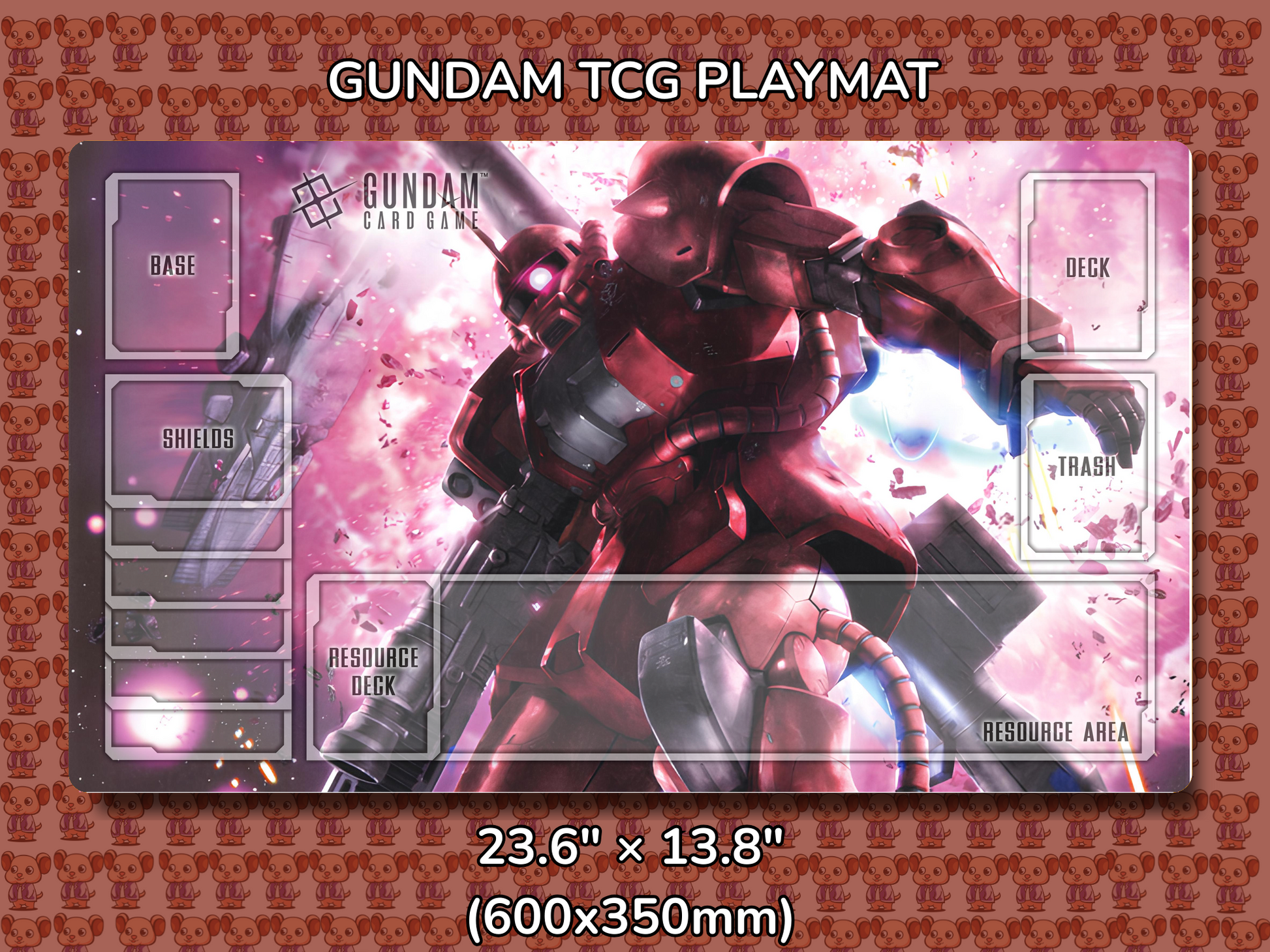 Char Zaku Gundam TCG Playmat Mockup