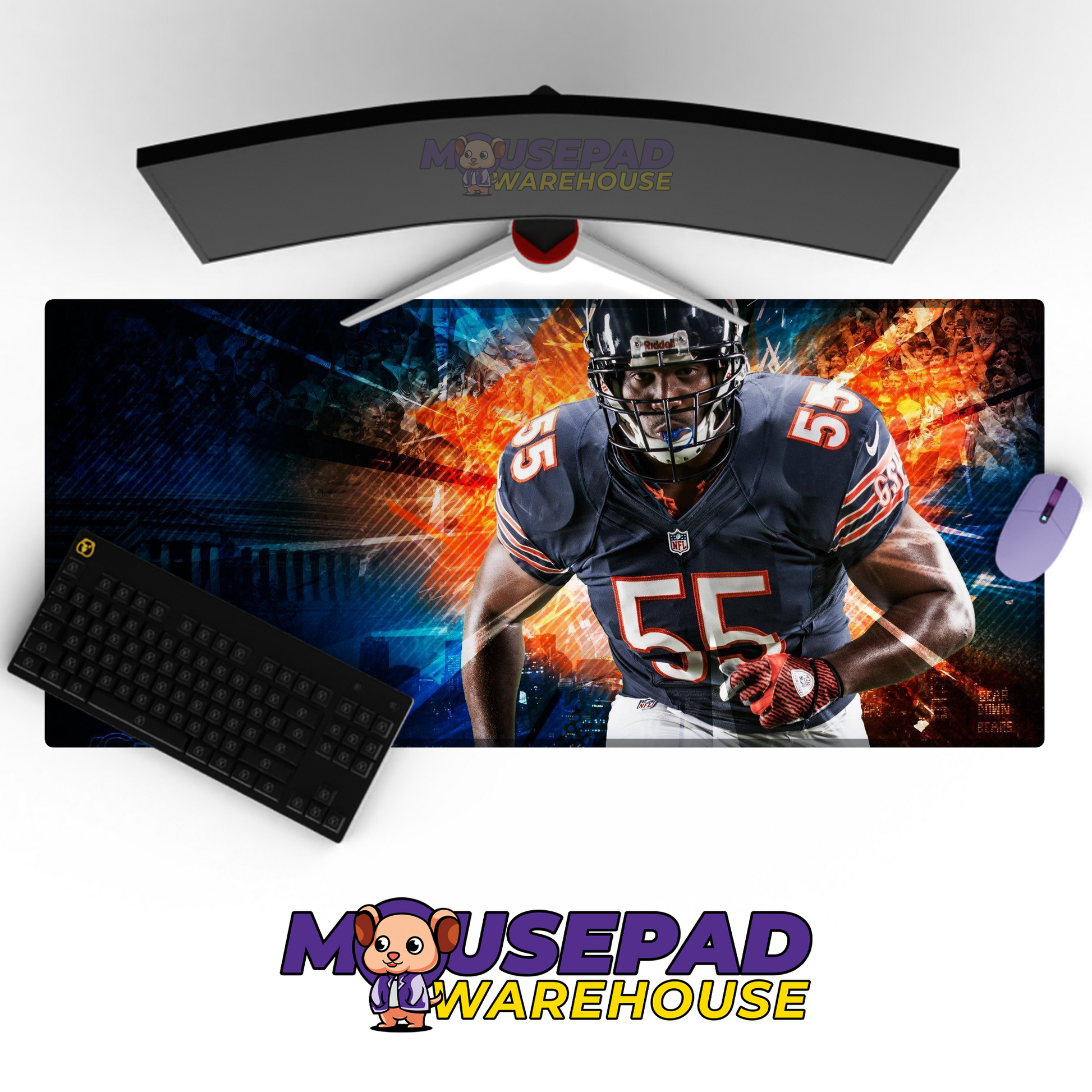 Chicago Bears V15 Mousepad Deskmat Mockup