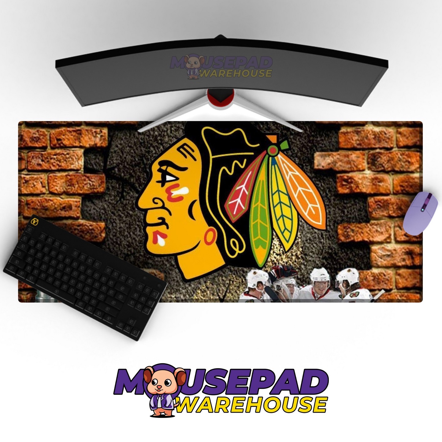 Chicago Blackhawks V13 Mousepad Deskmat Mockup