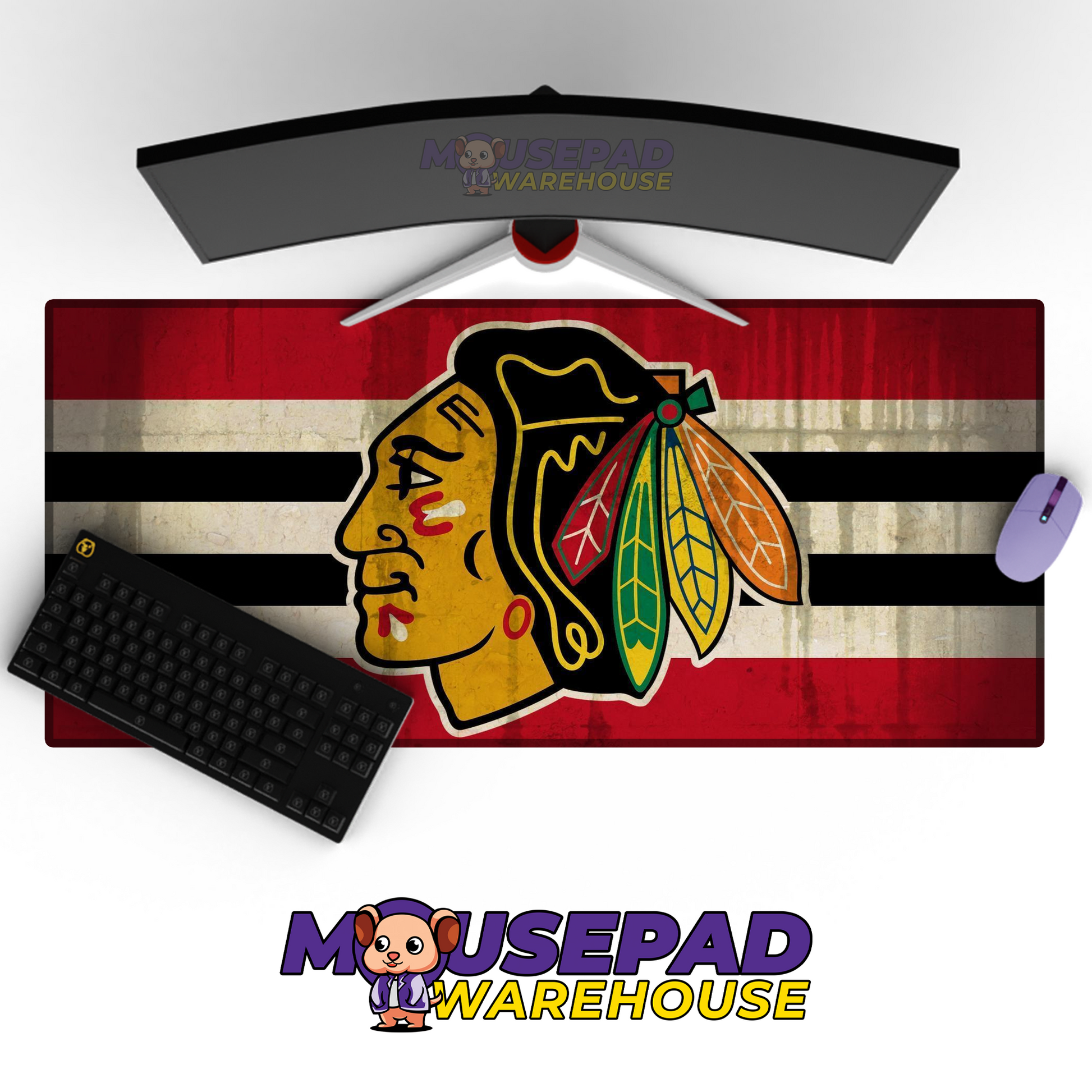 Chicago Blackhawks V16 Mousepad Deskmat Mockup