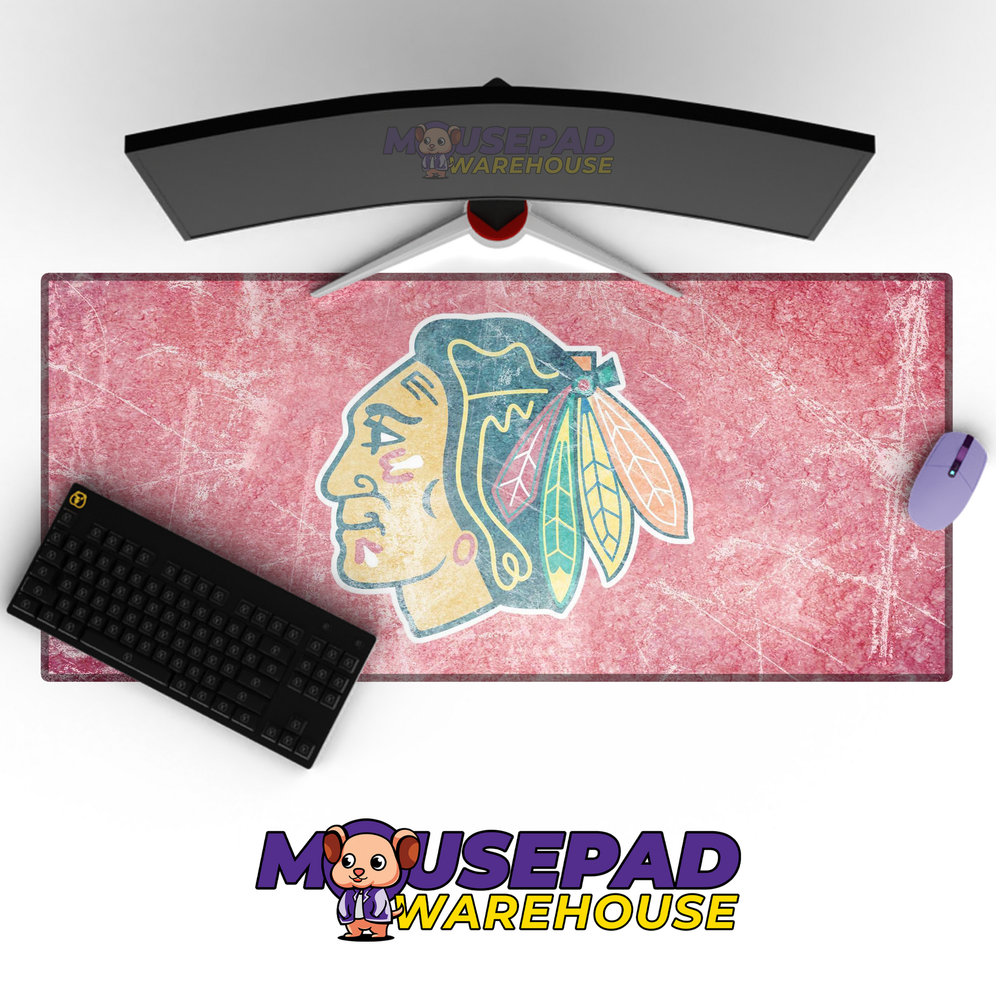 Chicago Blackhawks V17 Mousepad Deskmat Mockup