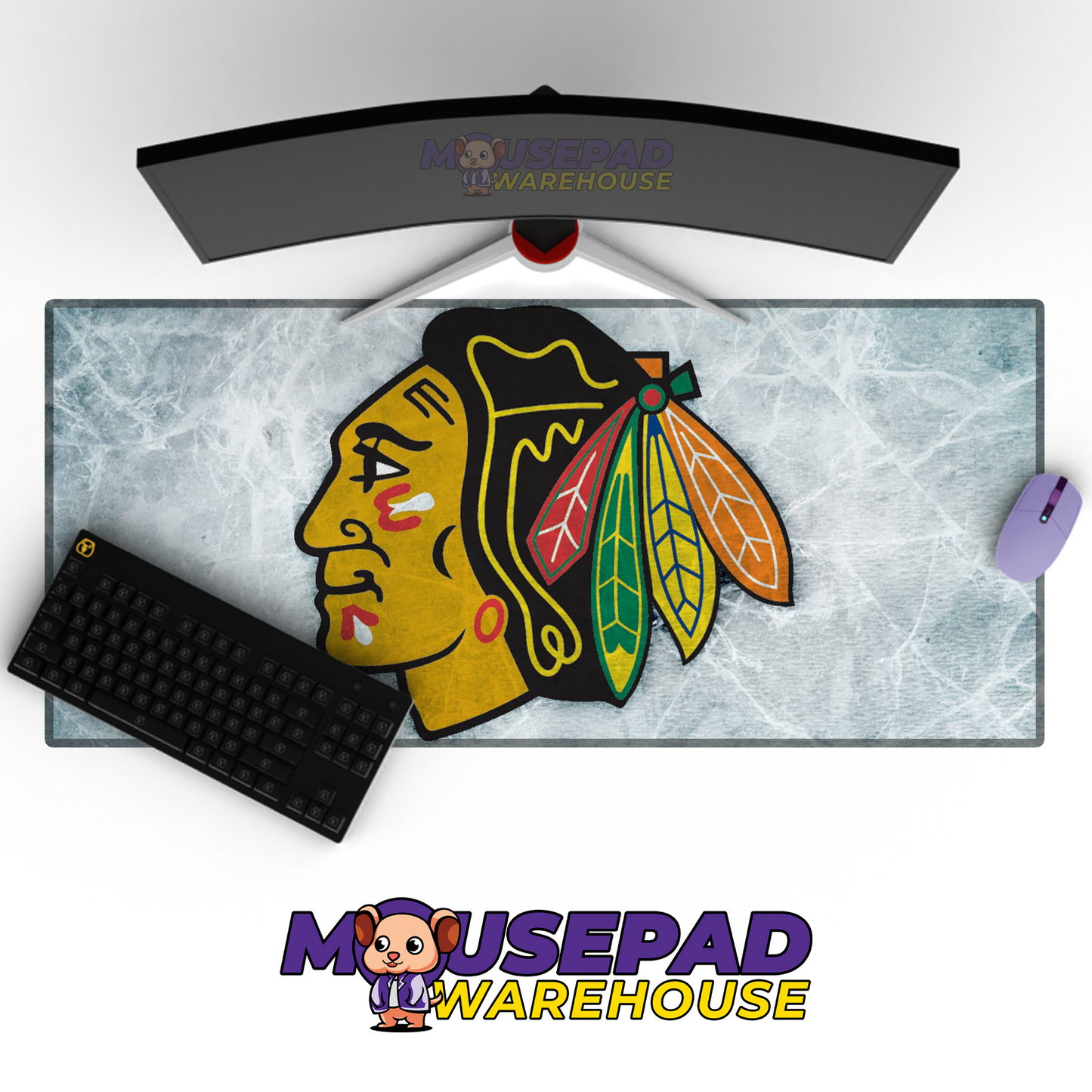 Chicago Blackhawks V2 Mousepad Deskmat Mockup