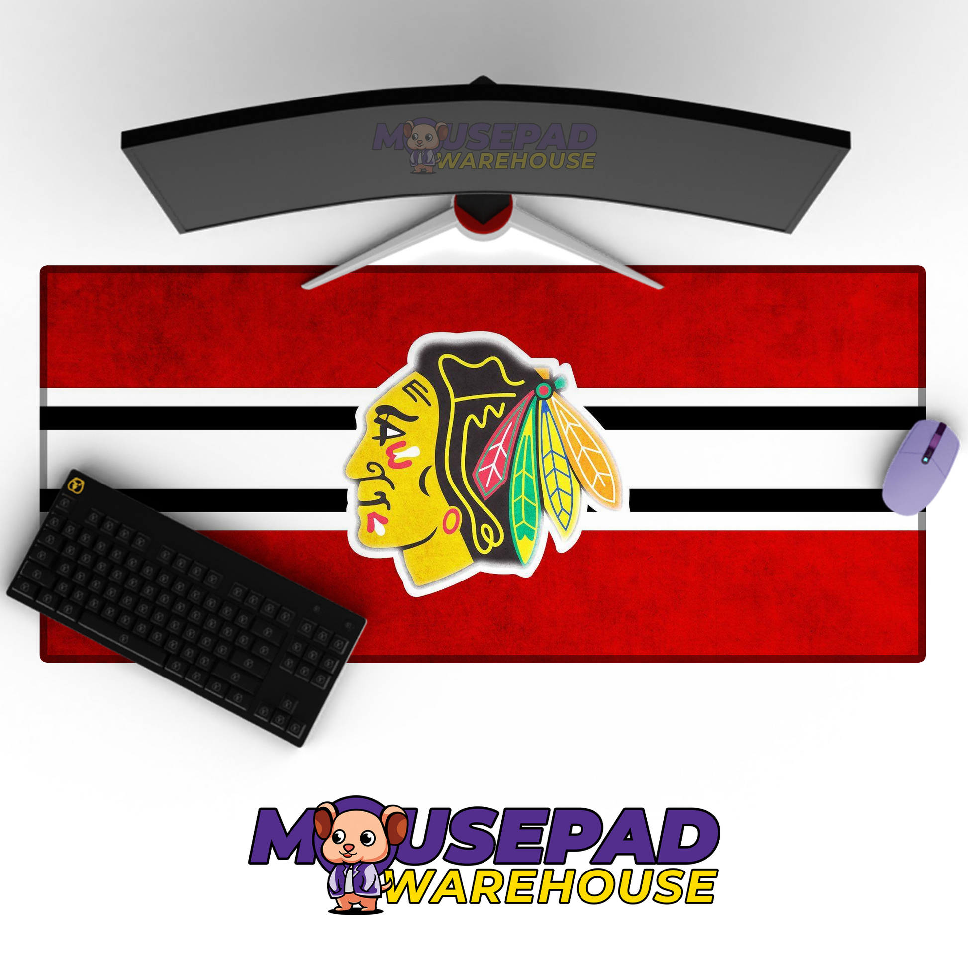Chicago Blackhawks V4 Mousepad Deskmat Mockup