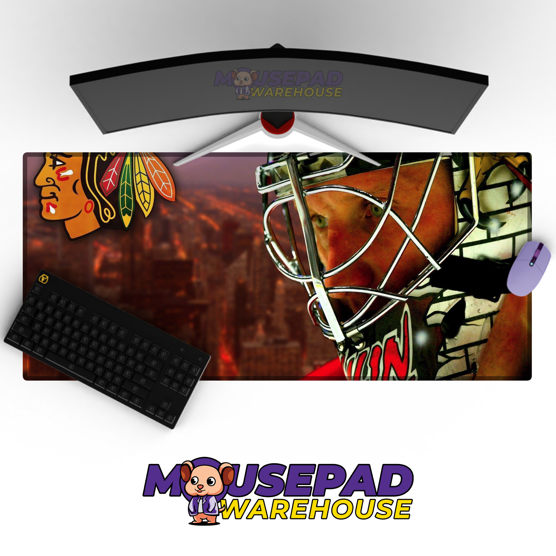 Chicago Blackhawks V6 Mousepad Deskmat Mockup