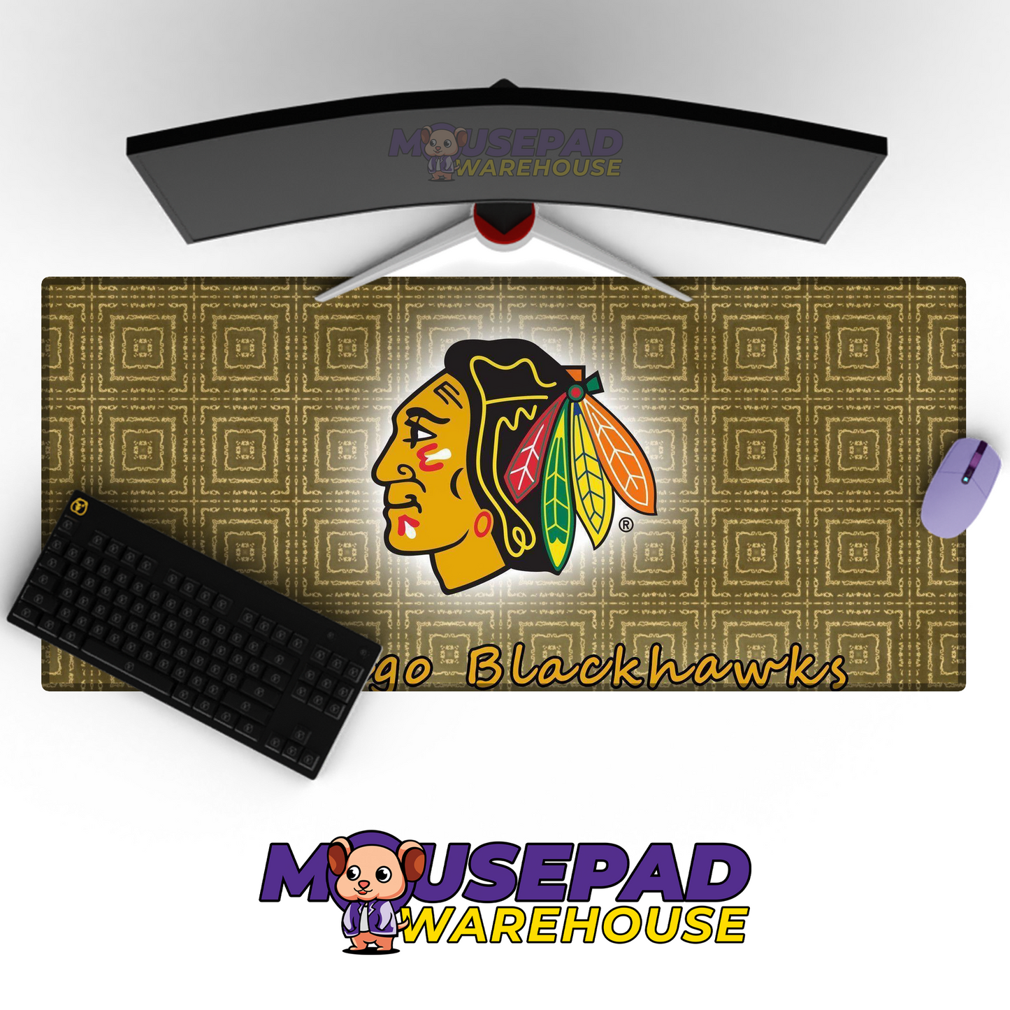 Chicago Blackhawks V9 Mousepad Deskmat Mockup