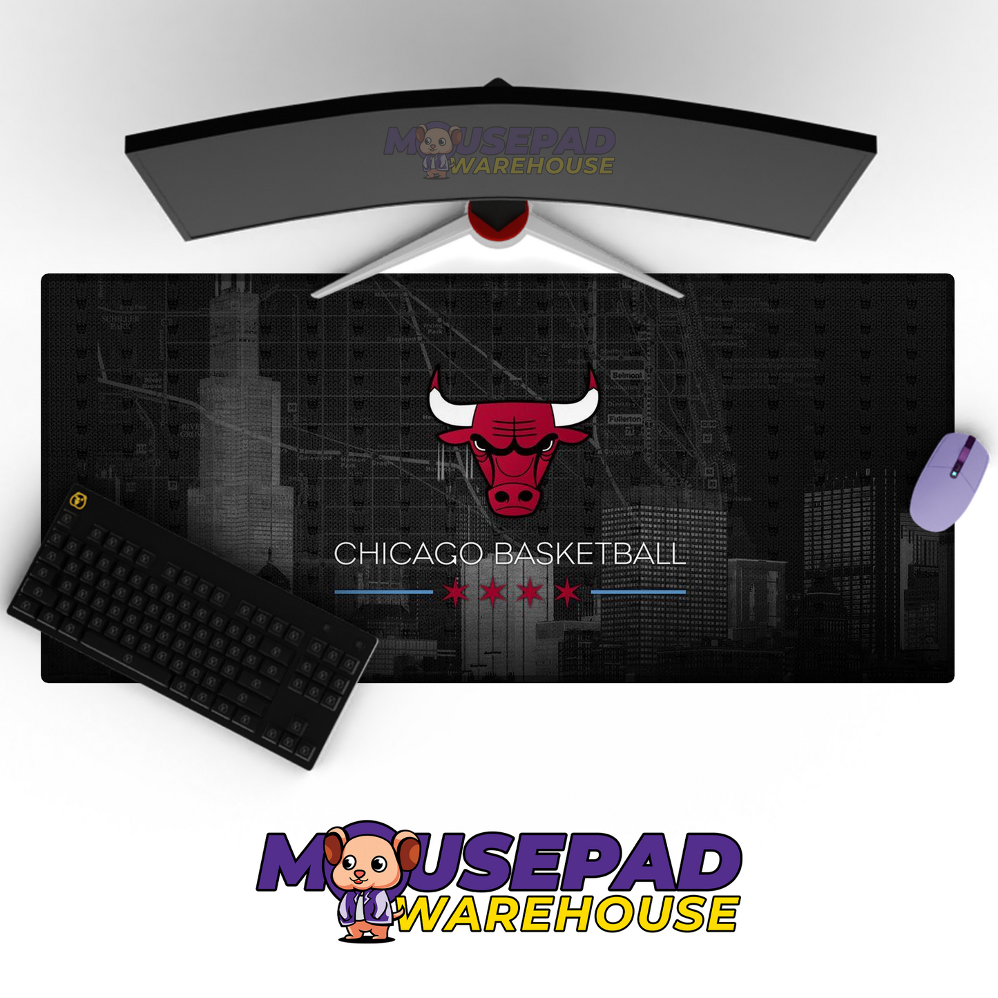 Chicago Bulls V27 Mousepad Mockup