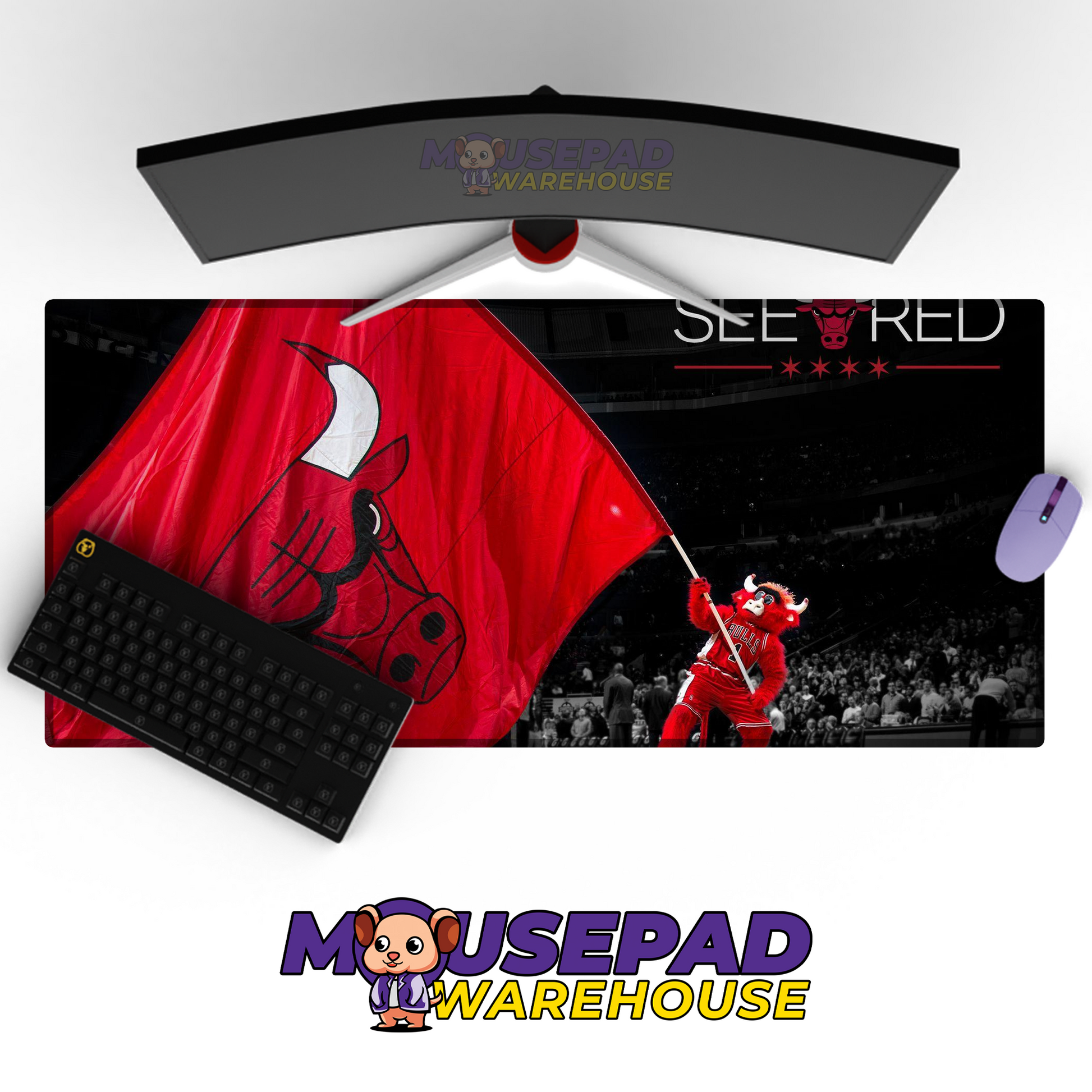 Chicago Bulls V28 Mousepad Mockup