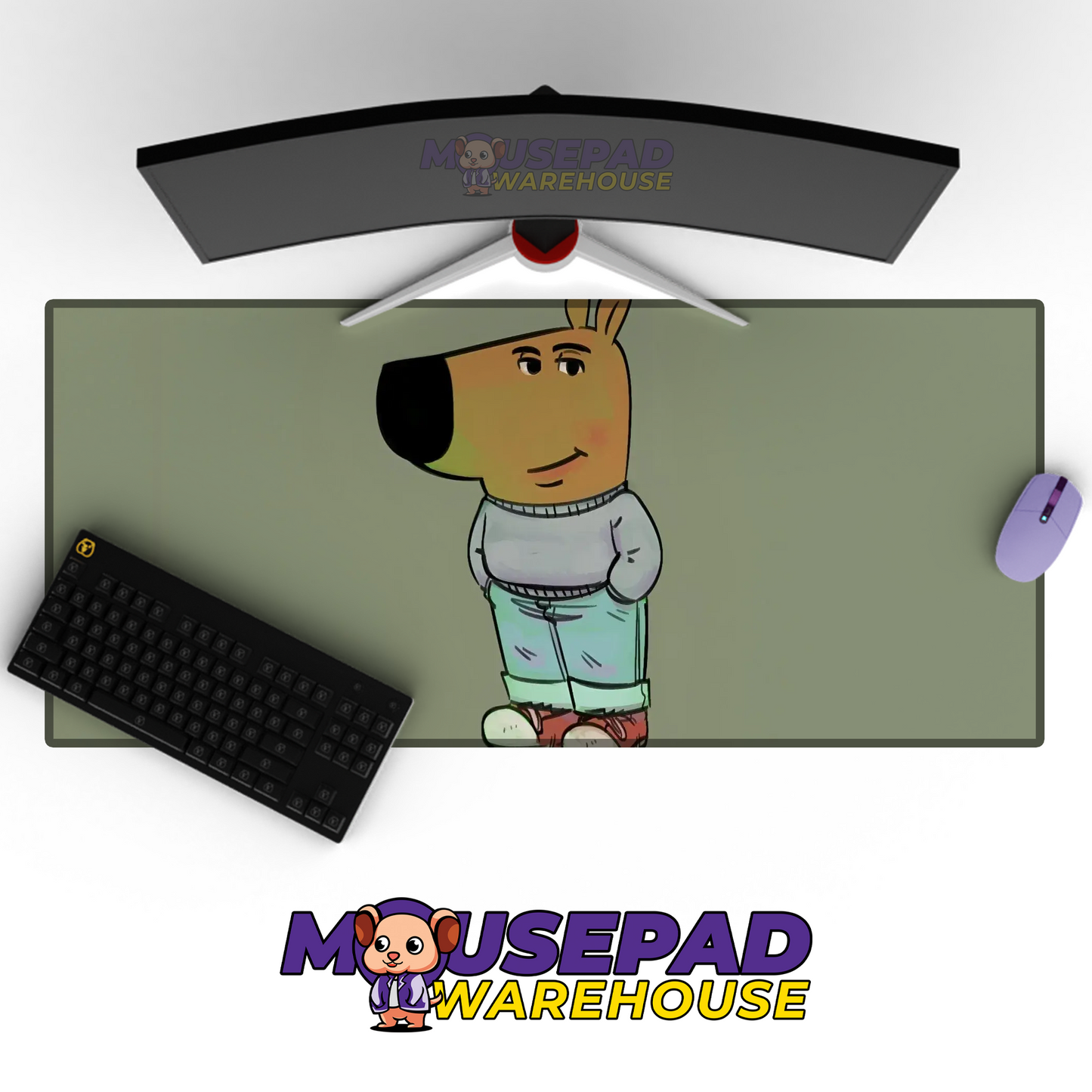 Chill Guy Meme Mousepad Desk mat Mockup