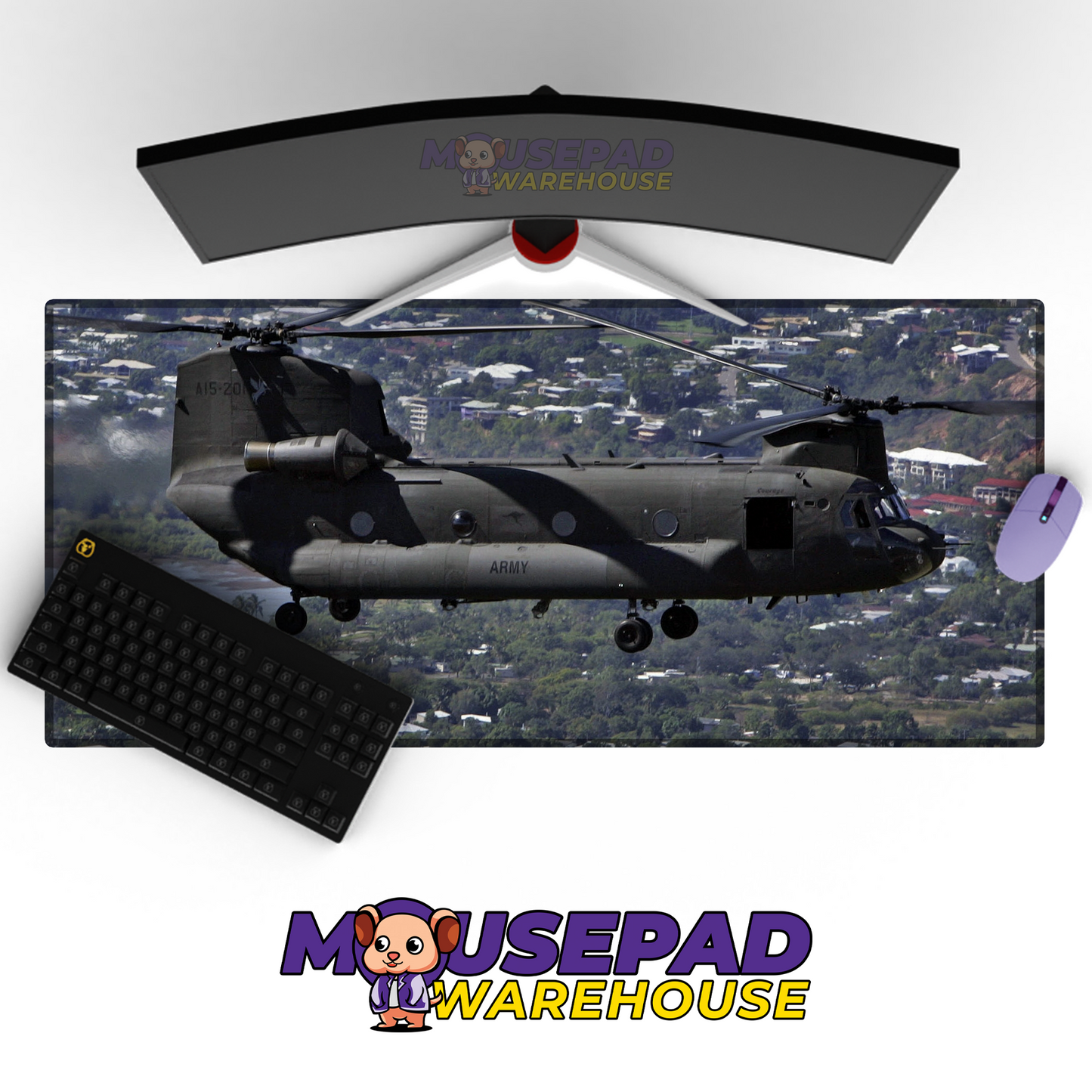 Chinook Helicopter V11 Mousepad Deskmat Mockup
