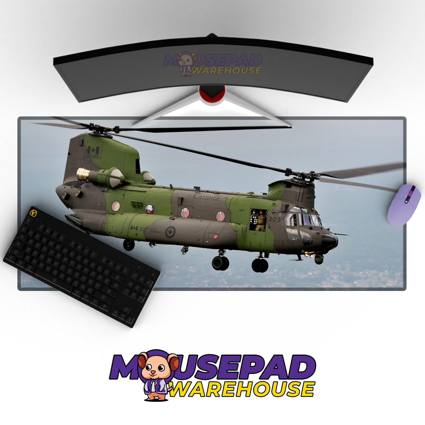 Chinook Helicopter V12 Mousepad Deskmat Mockup