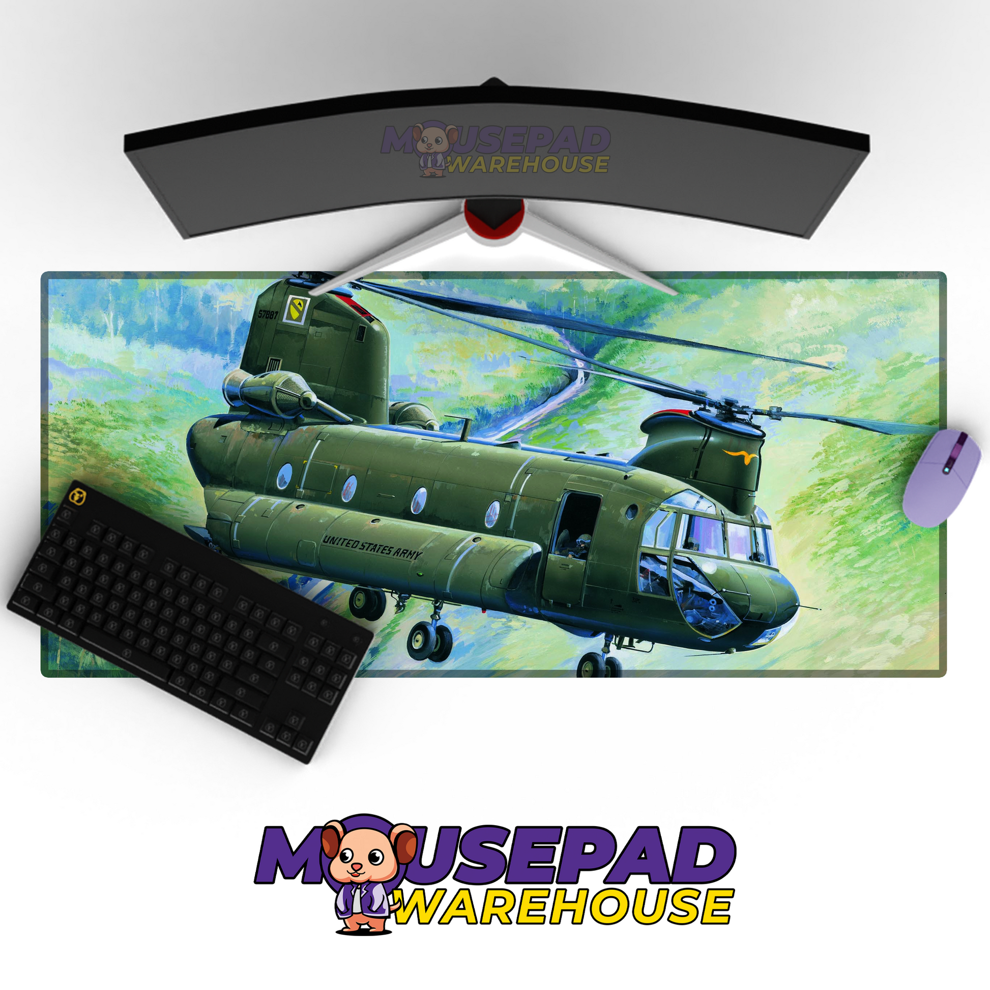 Chinook Helicopter V13 Mousepad Deskmat Mockup