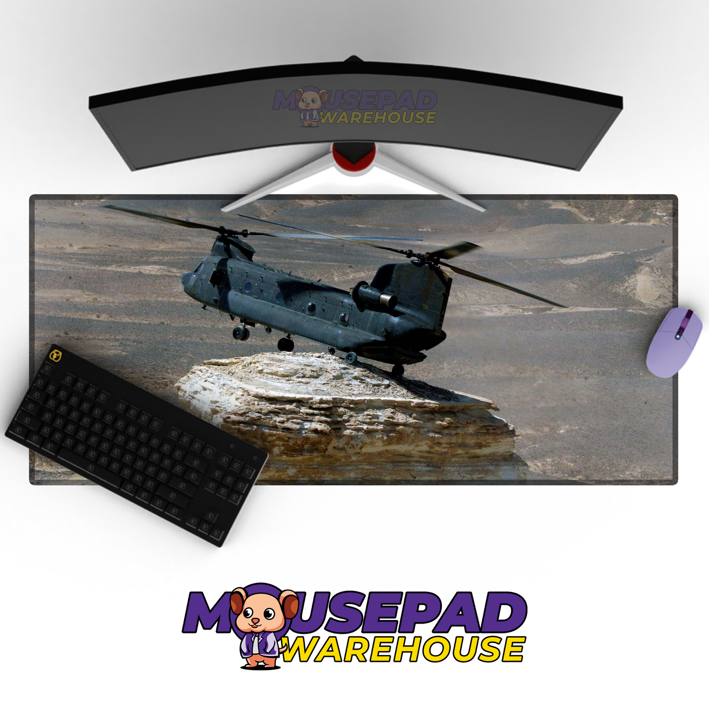 Chinook Helicopter V15 Mousepad Deskmat Mockup