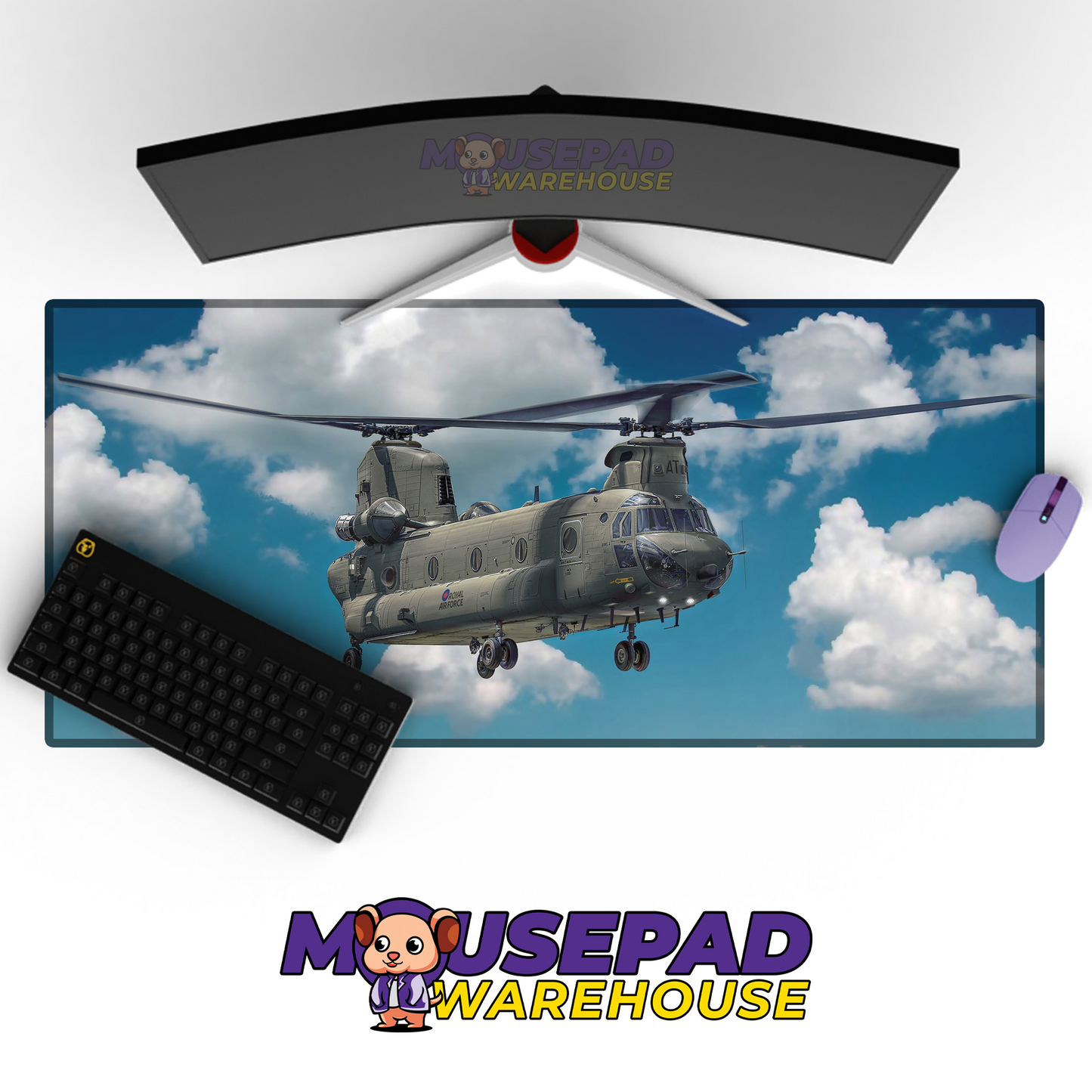 Chinook Helicopter V1 Mousepad Deskmat Mockup