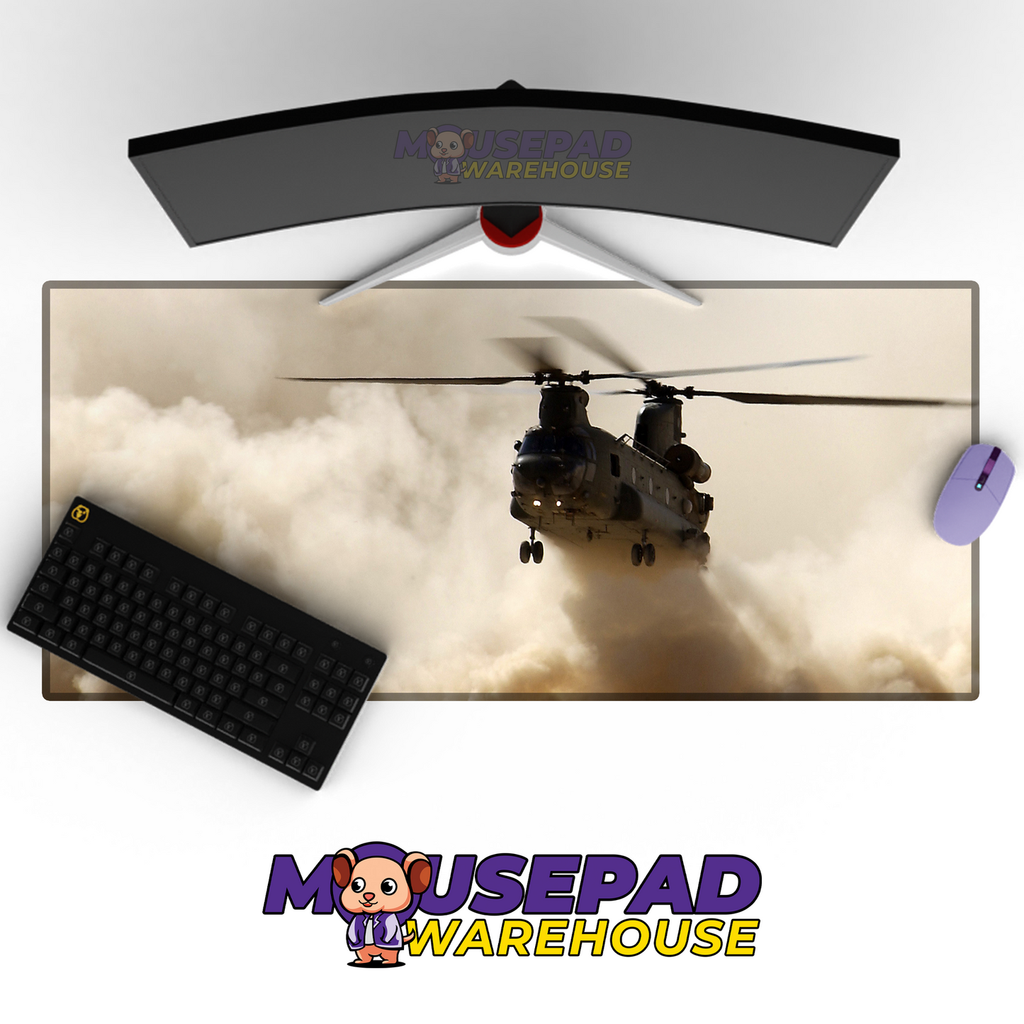 Chinook Helicopter V2 Mousepad Deskmat Mockup