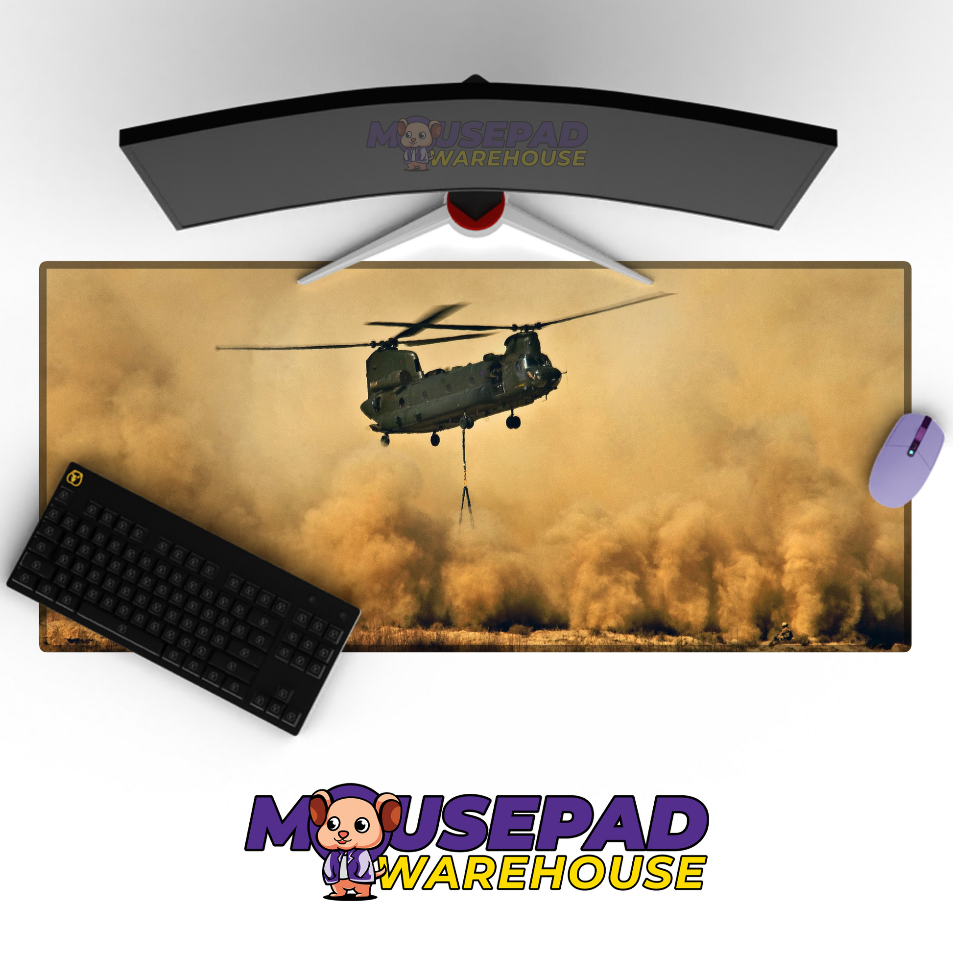Chinook Helicopter V3 Mousepad Deskmat Mockup