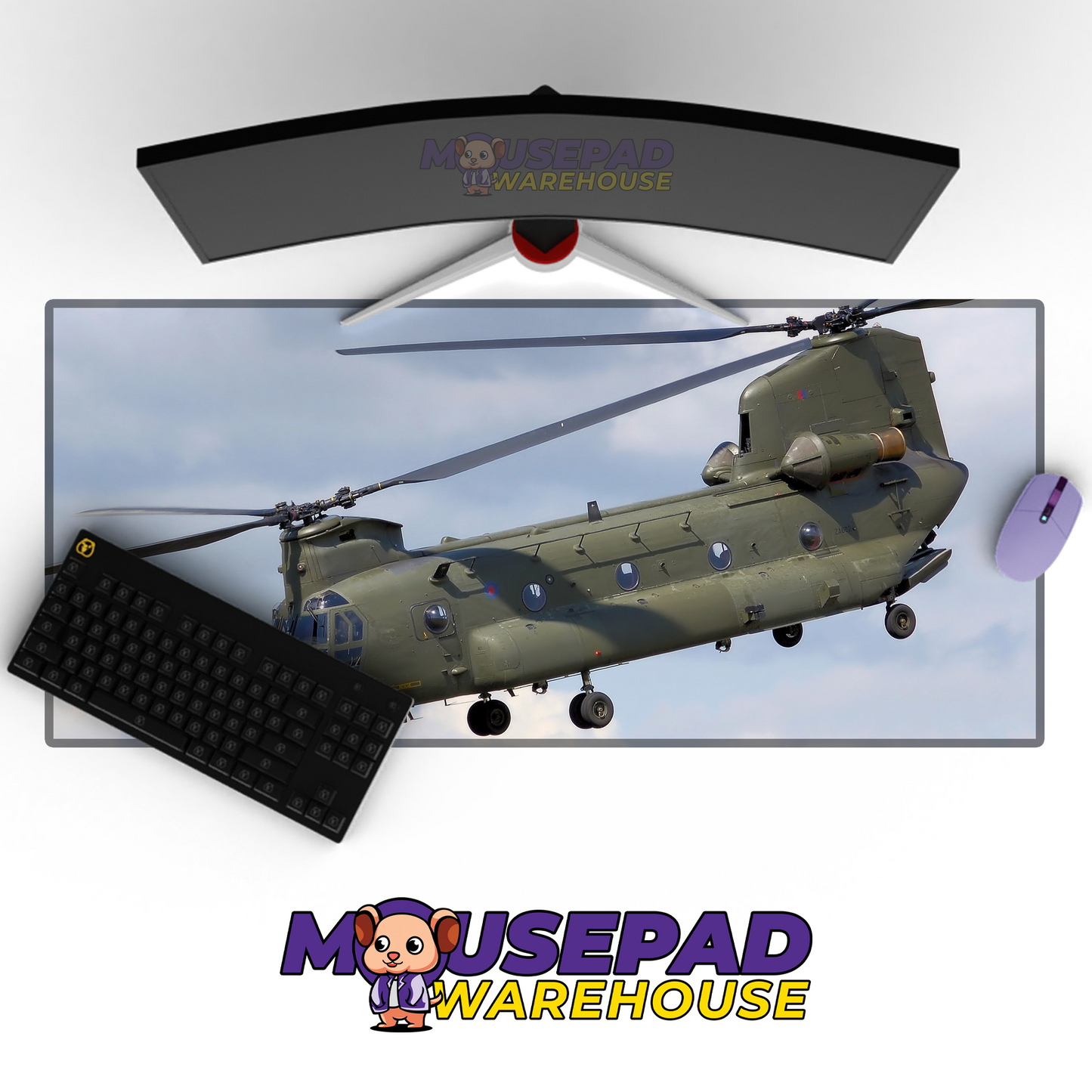 Chinook Helicopter V5 Mousepad Deskmat Mockup