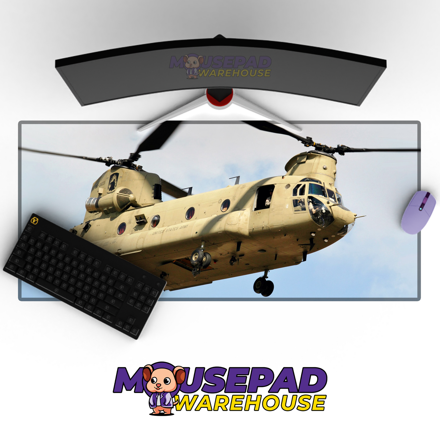 Chinook Helicopter V7 Mousepad Deskmat Mockup