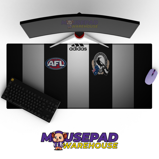 Collingwood Magpies V1 Mousepad Deskmat Mockup