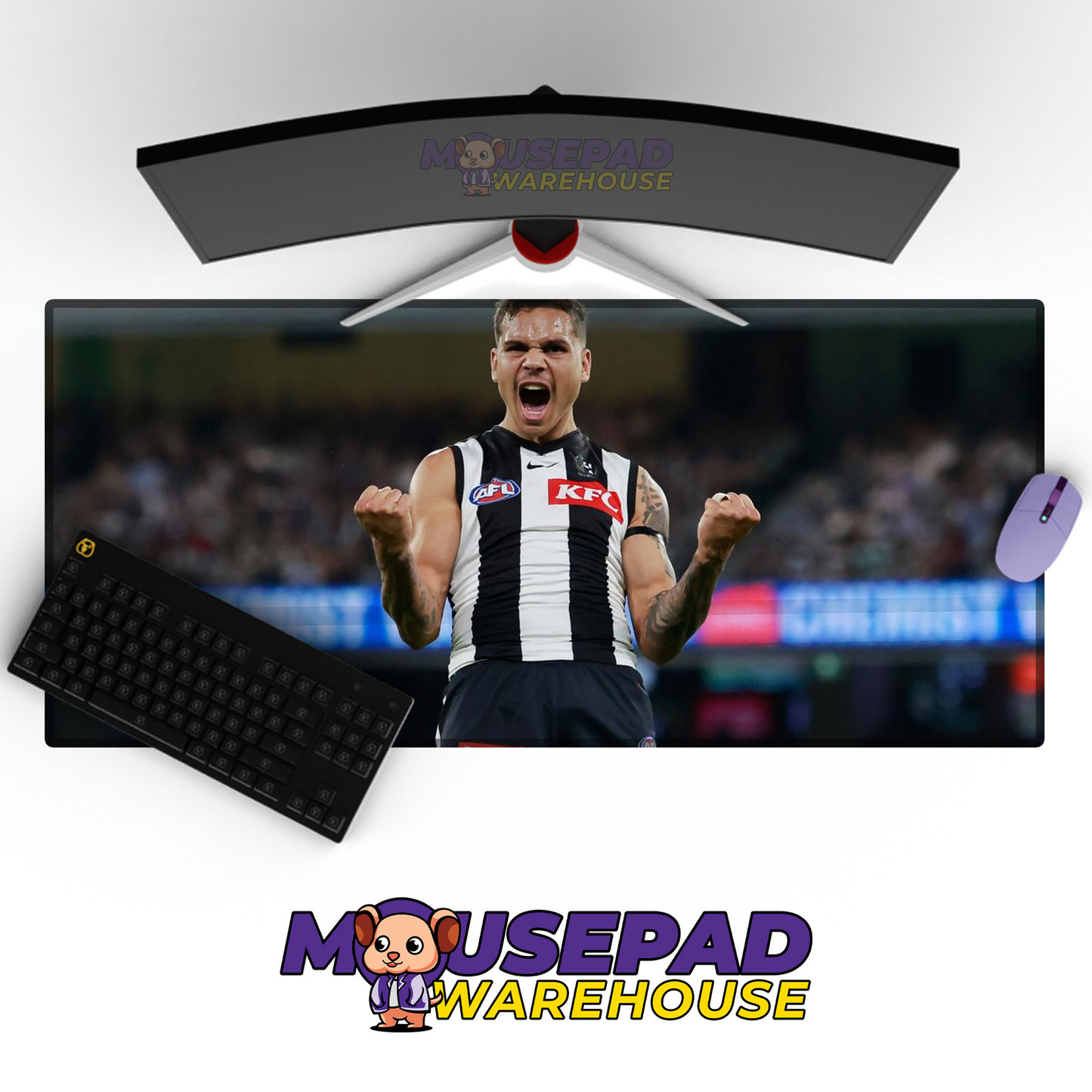 Collingwood Magpies V4 Mousepad Deskmat Mockup
