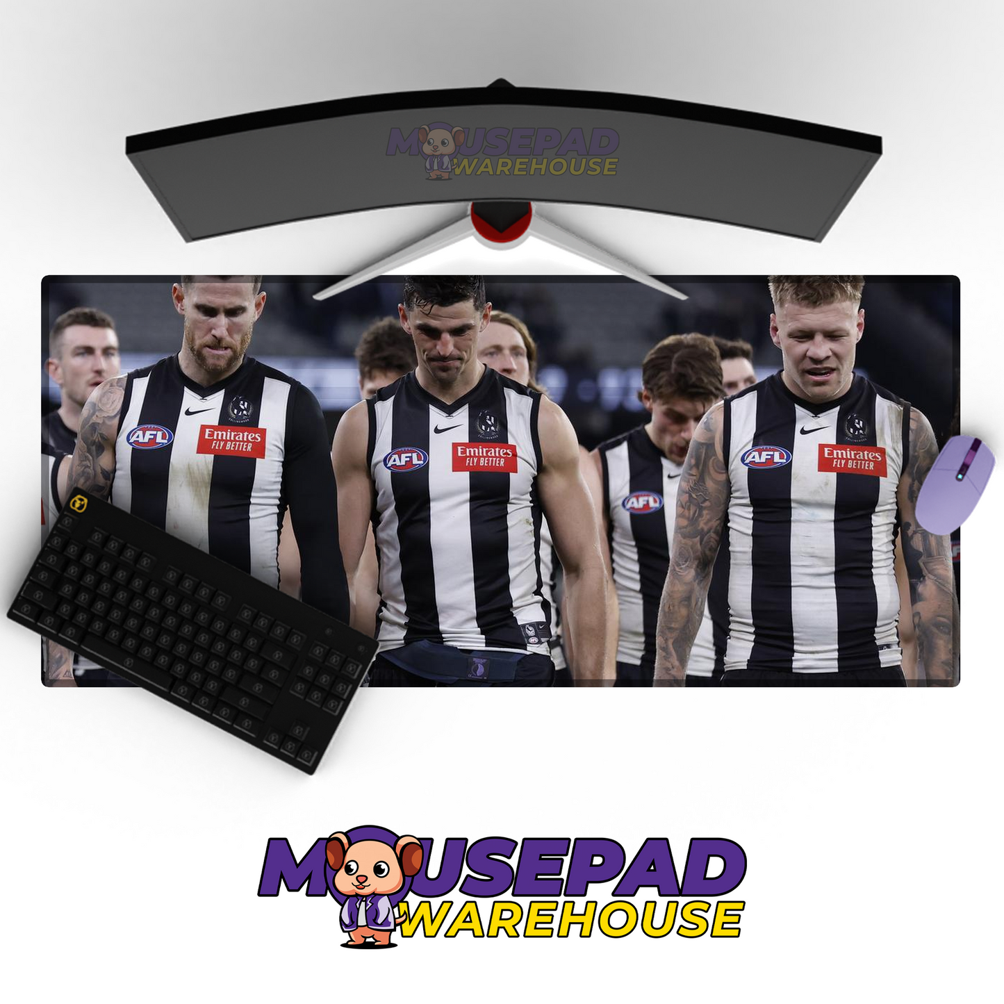 Collingwood Magpies V5 Mousepad Deskmat Mockup