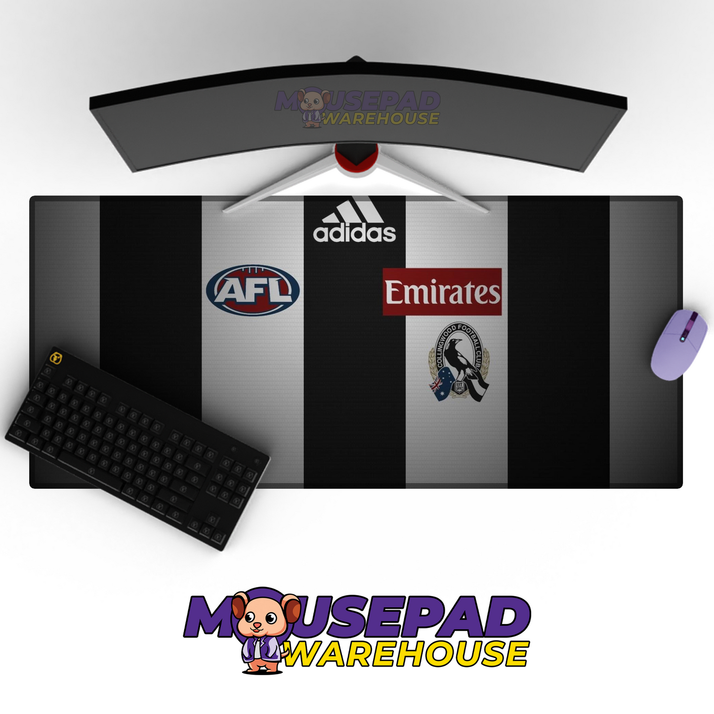 Collingwood Magpies V7 Mousepad Deskmat Mockup