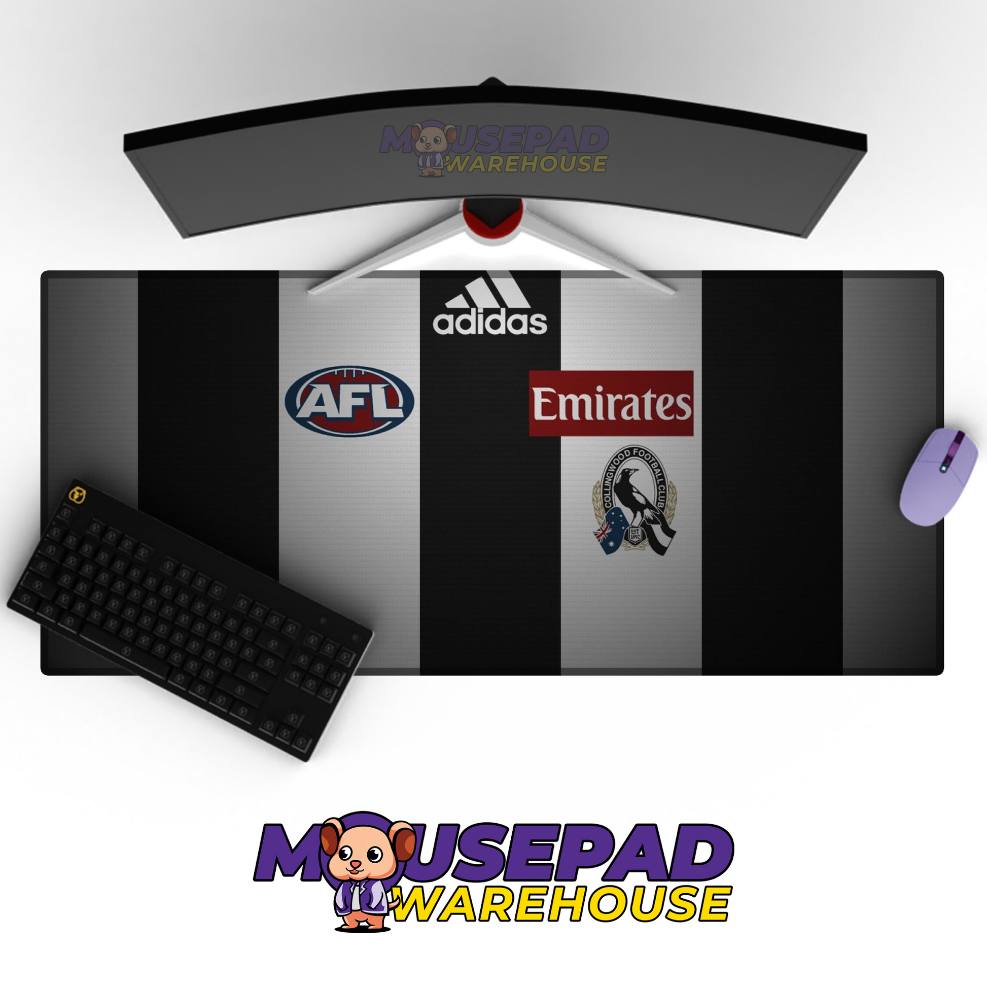 Collingwood Magpies V7 Mousepad Deskmat Mockup