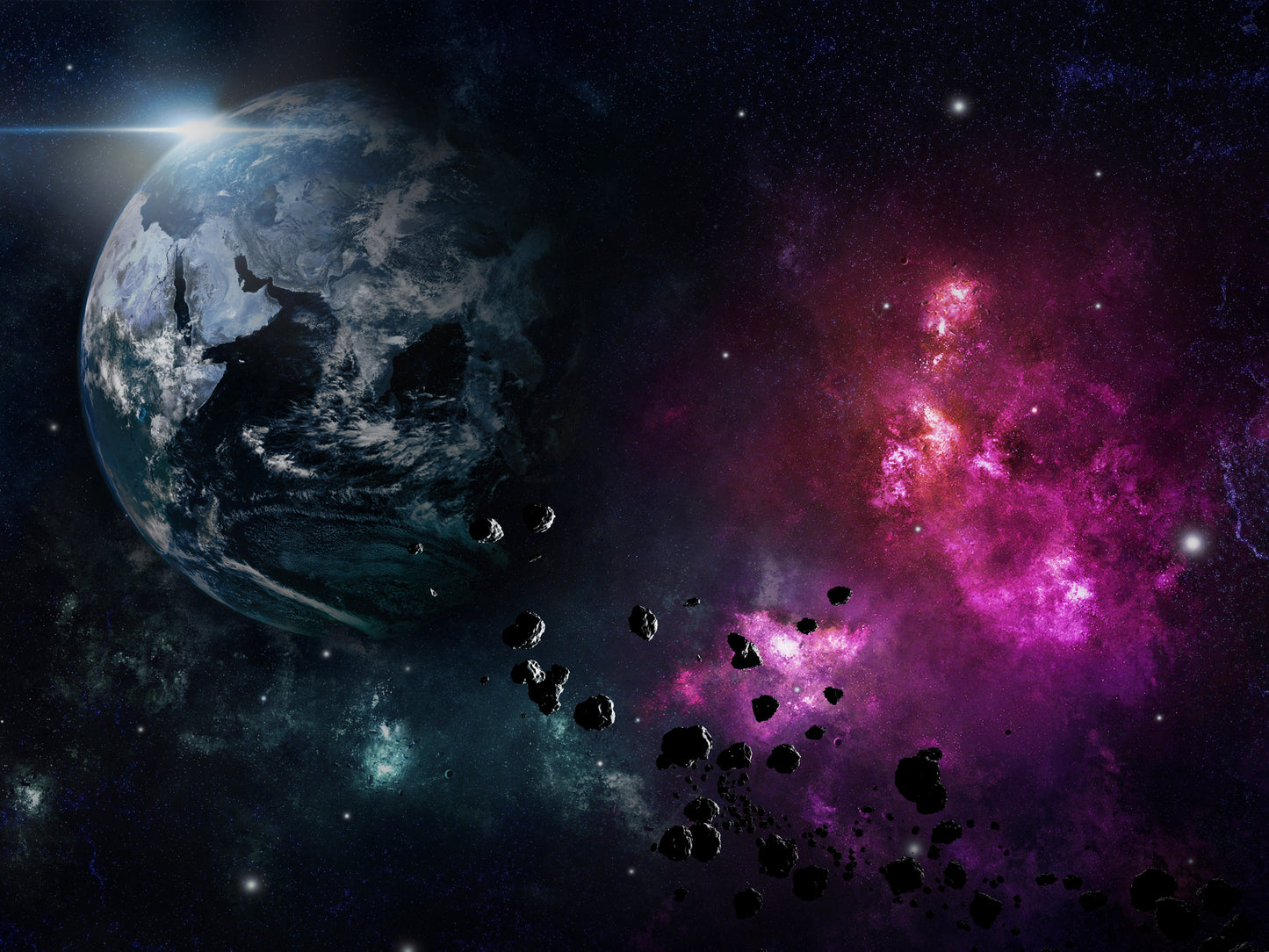 Cosmic Aurora Nebula Galaxy Desk Mat