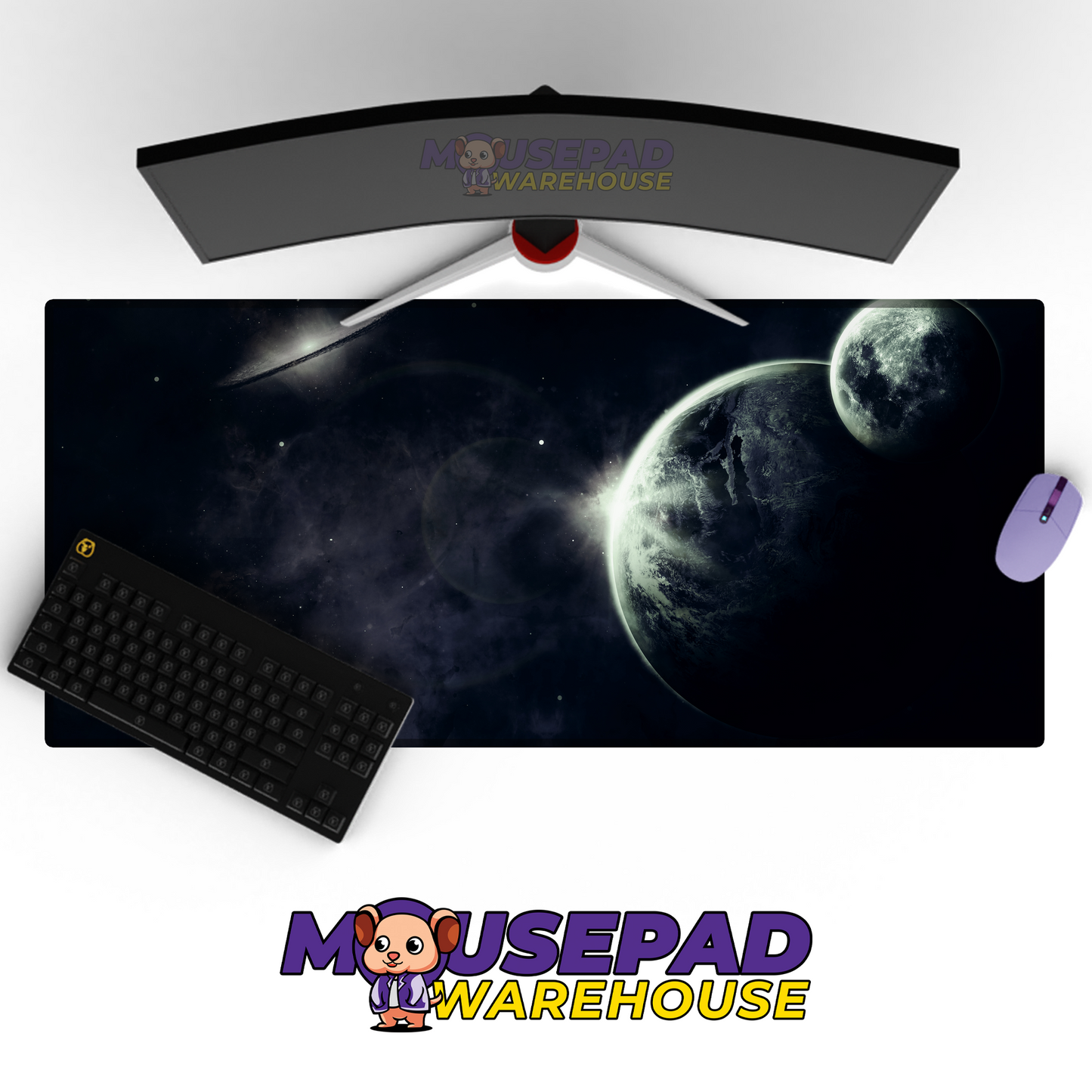 Cosmic Nebula Dreams Galaxy Space Mousepad Desk Mat Mockup