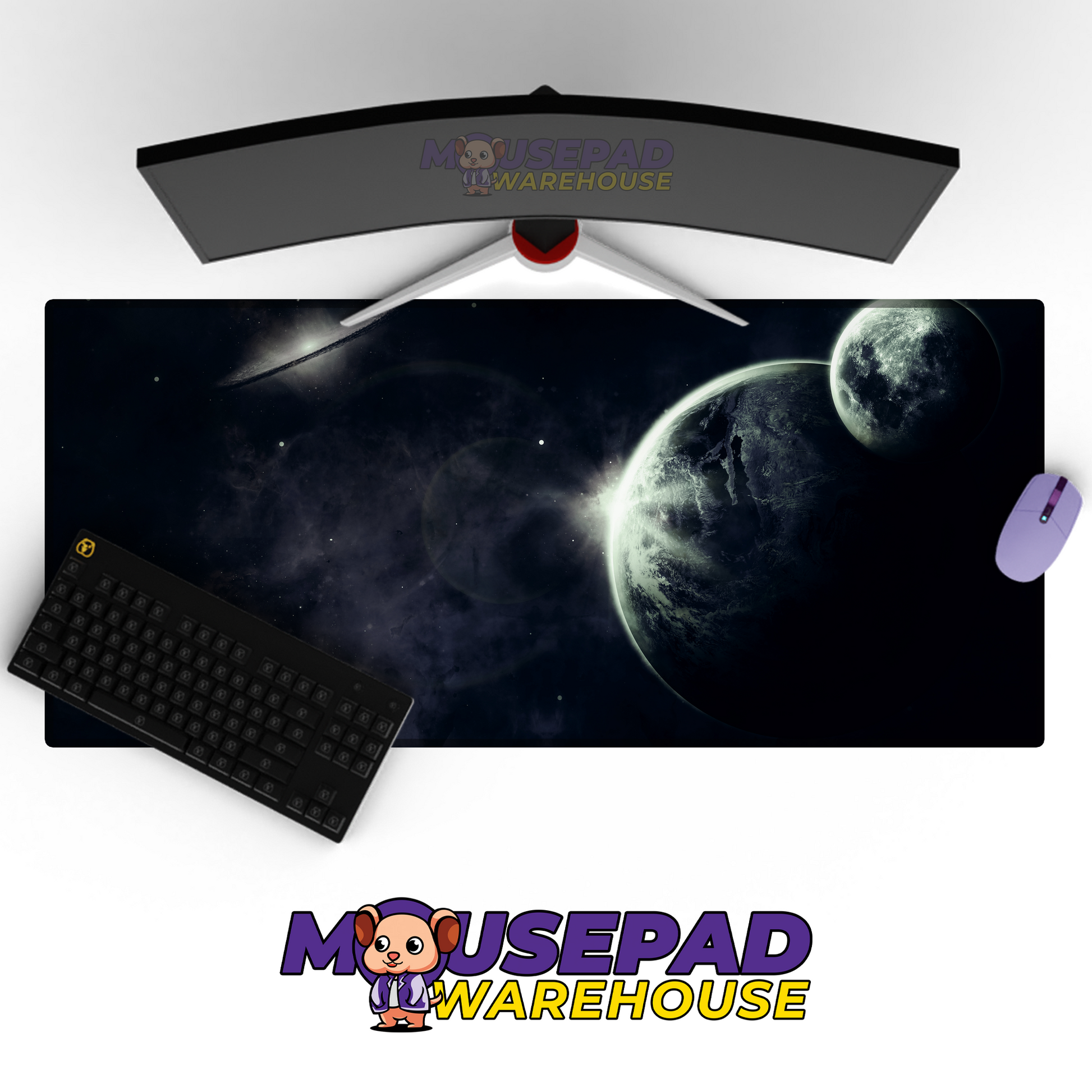 Cosmic Nebula Dreams Galaxy Space Mousepad Desk Mat Mockup