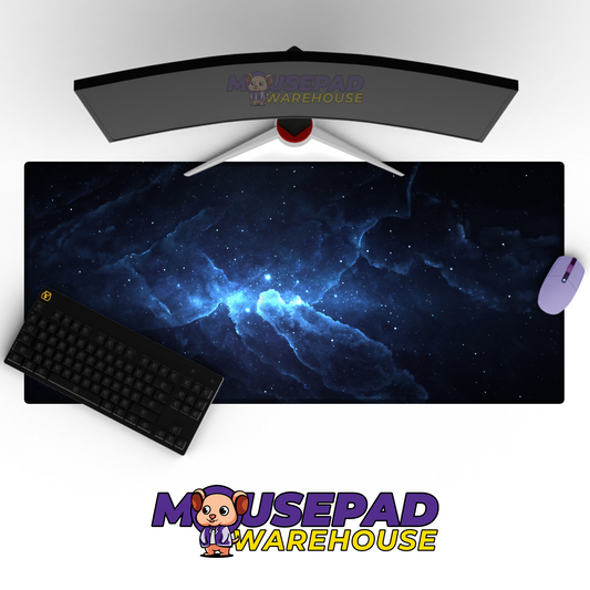 Cosmic Tide Flowing Galaxy Space Desk Mat Mockup
