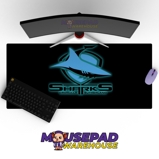 Cronulla Sharks V1 Mousepad Deskmat Mockup