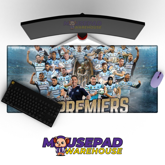 Cronulla Sharks V4 Mousepad Deskmat Mockup