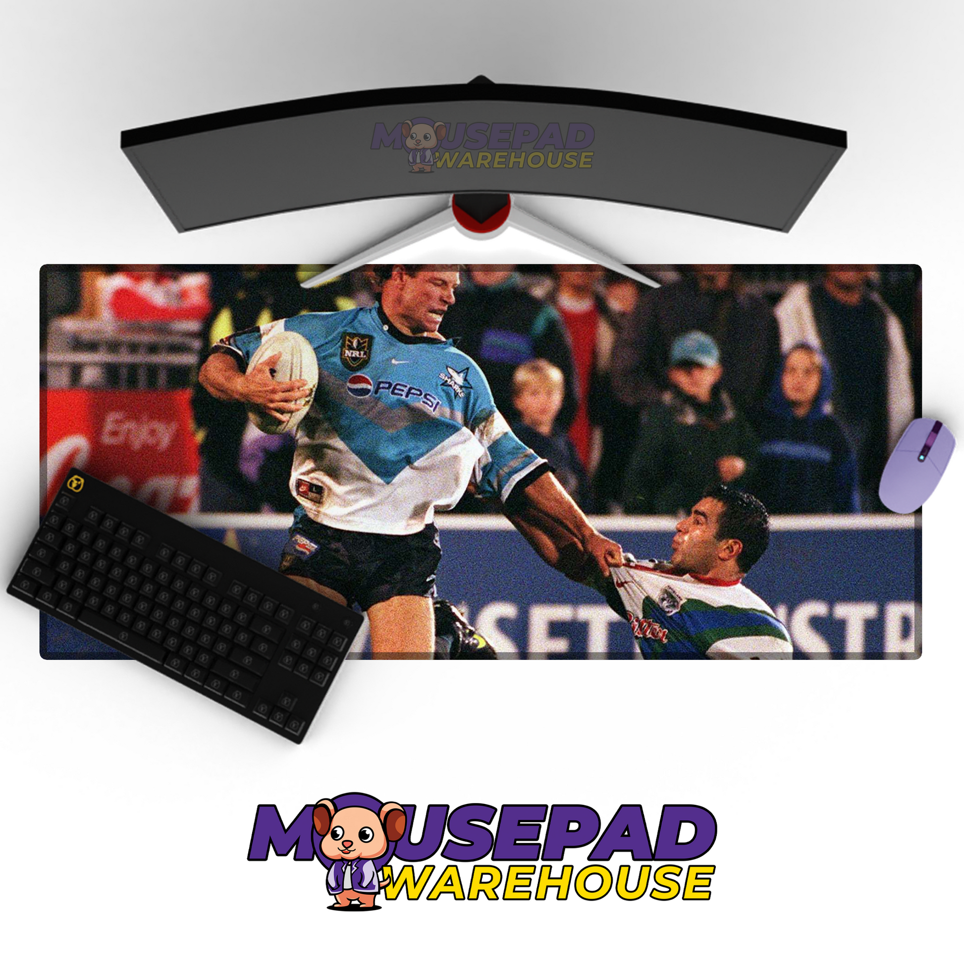 Cronulla Sharks V6 Mousepad Deskmat Mockup