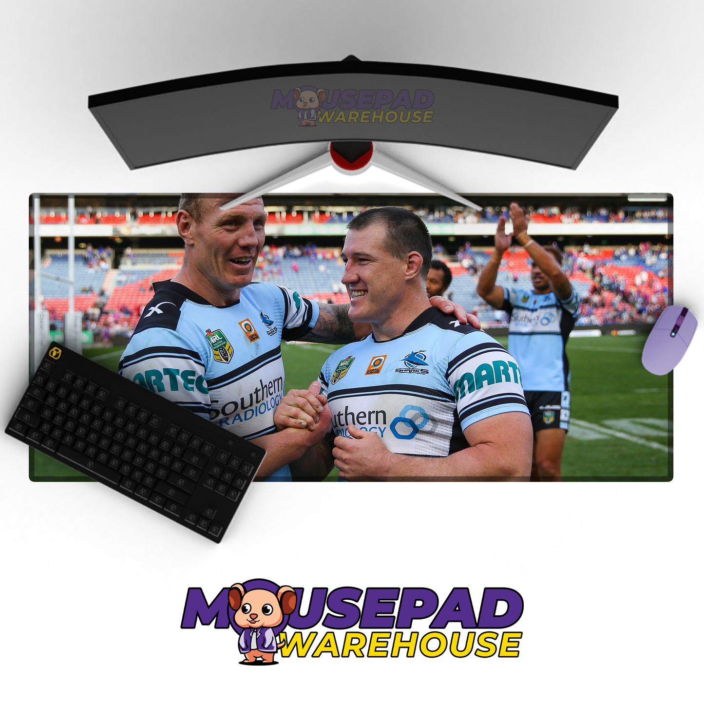 Cronulla Sharks V8 Mousepad Deskmat Mockup