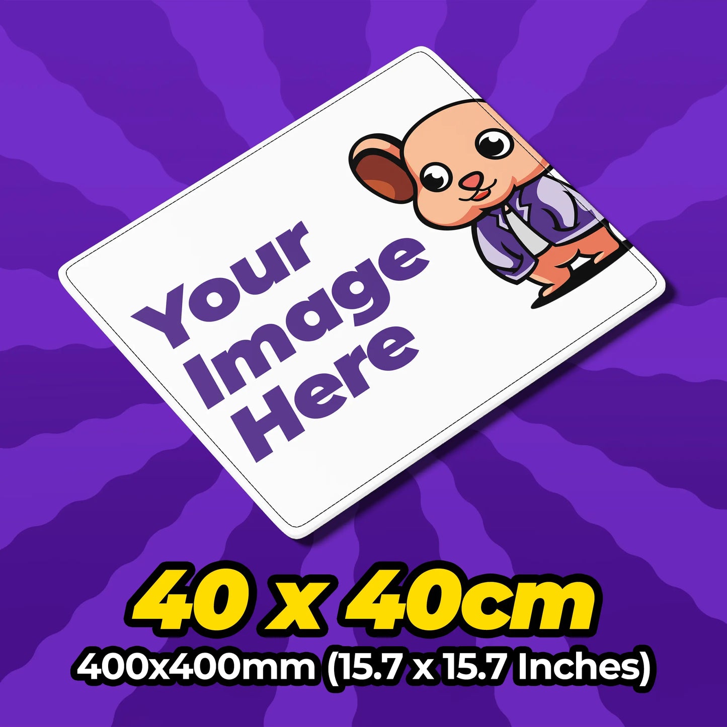 Custom Size Mousepad 400x400mm (15.7 x 15.7 Inches) MousepadWarehouse.com