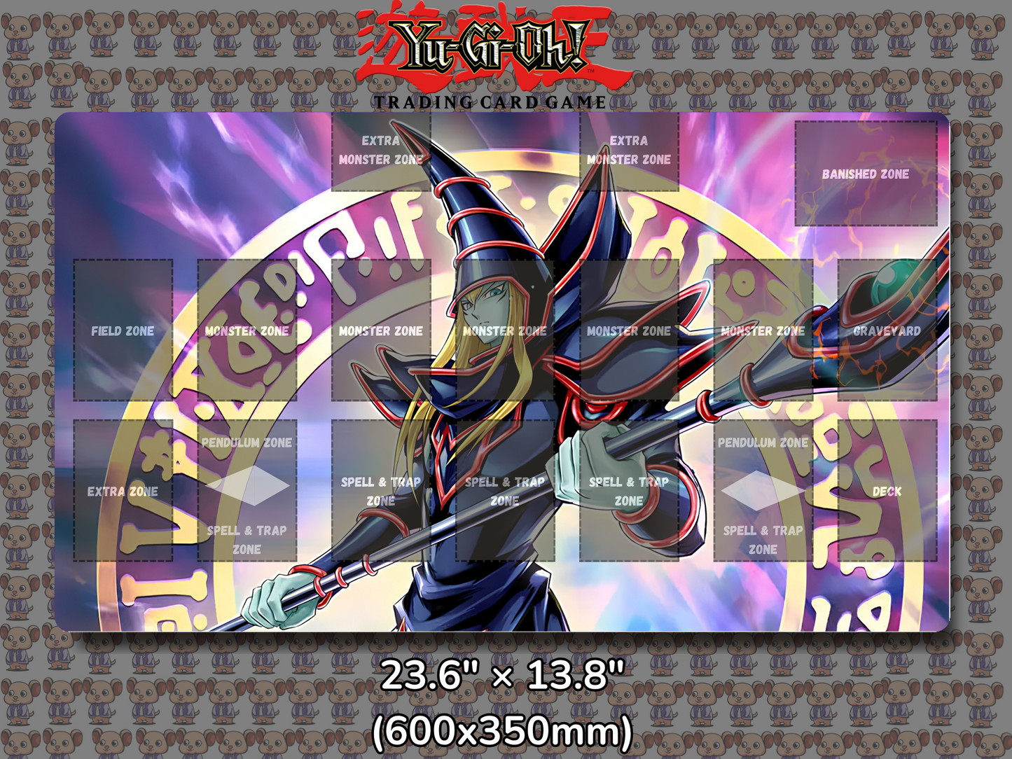 Dark Magician Yu Gi Oh Card Game Playmat (Copy) MousepadWarehouse.com