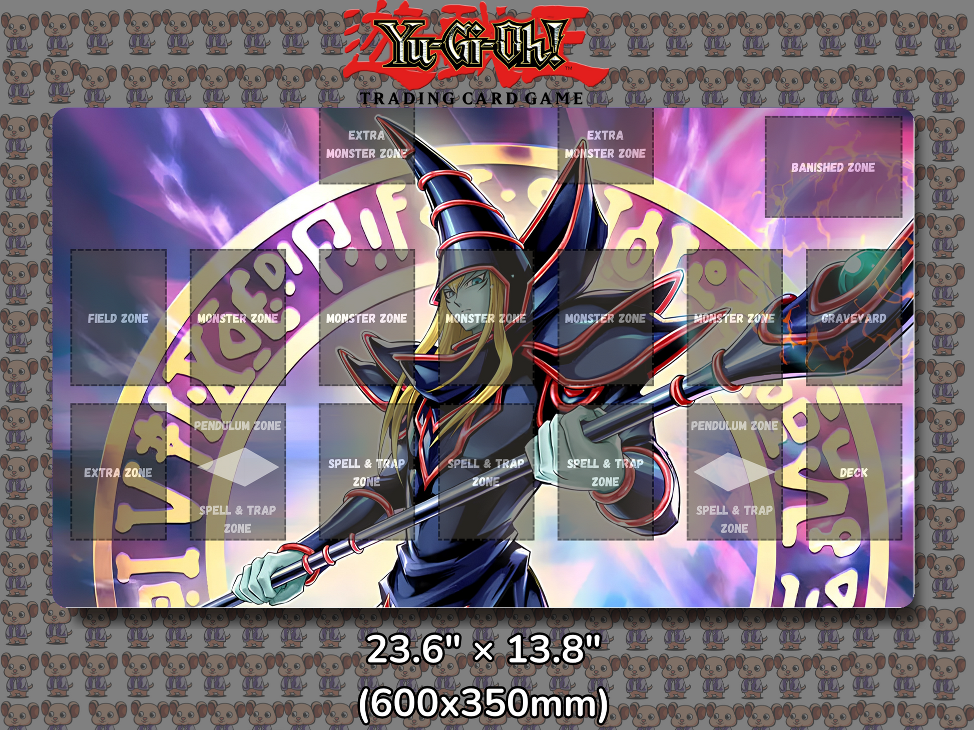 Dark Magician Yu Gi Oh Card Game Playmat (Copy) MousepadWarehouse.com
