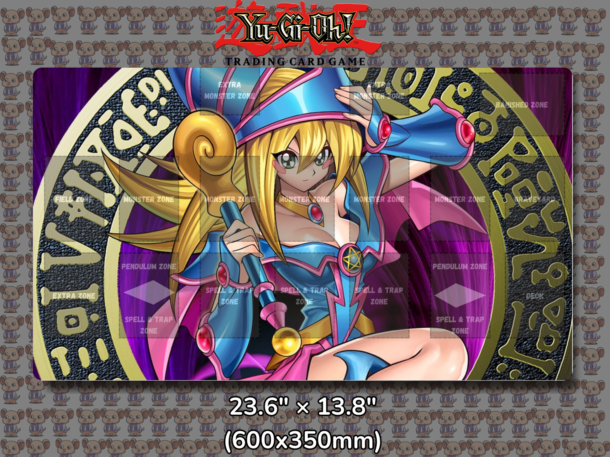 Dark Magician Girl V2 Yu Gi Oh Card Game Playmat Mockup