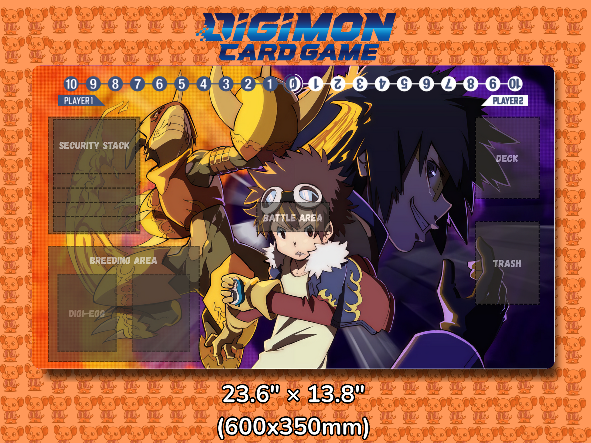 Davis Flamedramon Digimon Card Game Playmat Mockup