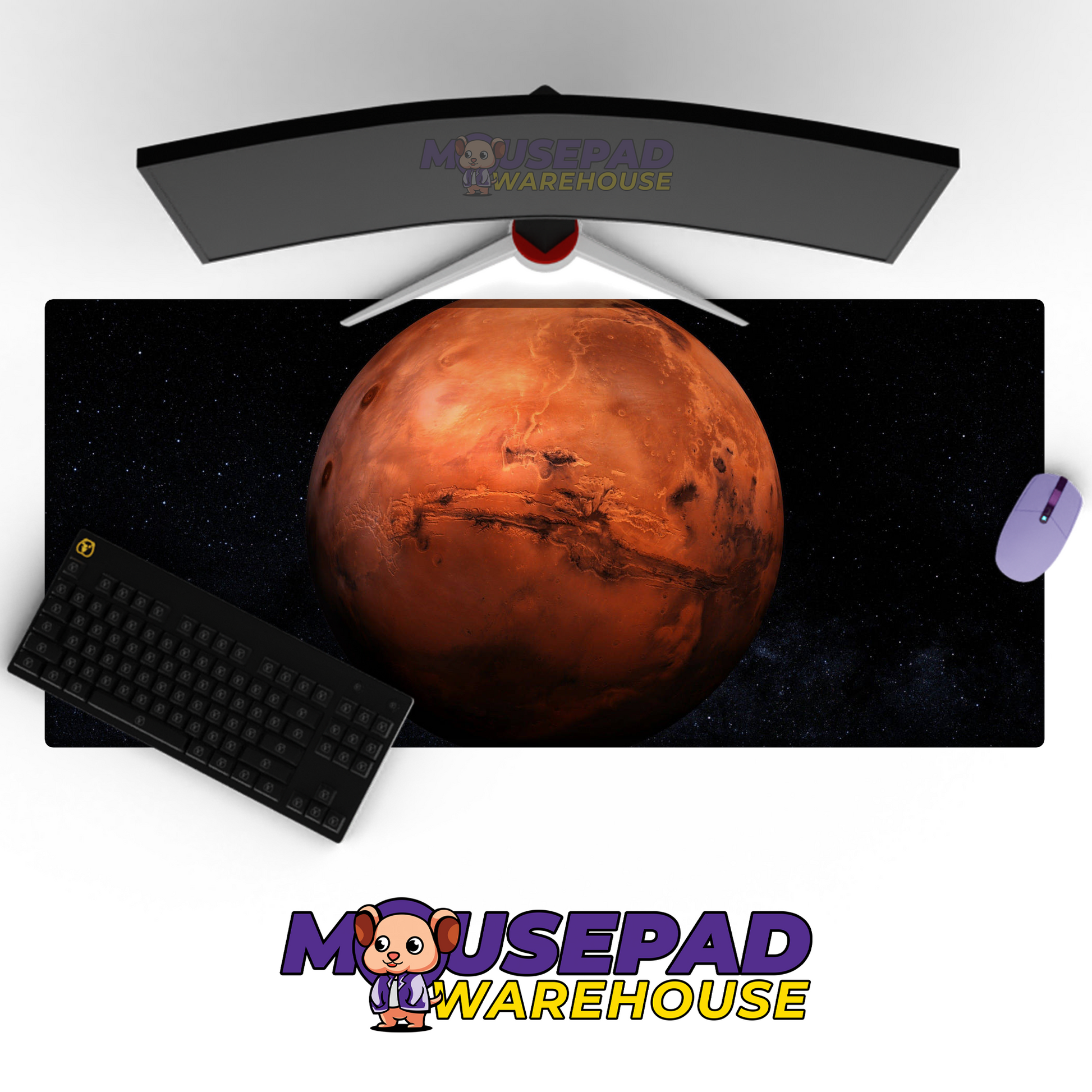 Deep Space Odyssey Astronaut Galaxy Desk Mat Mockup
